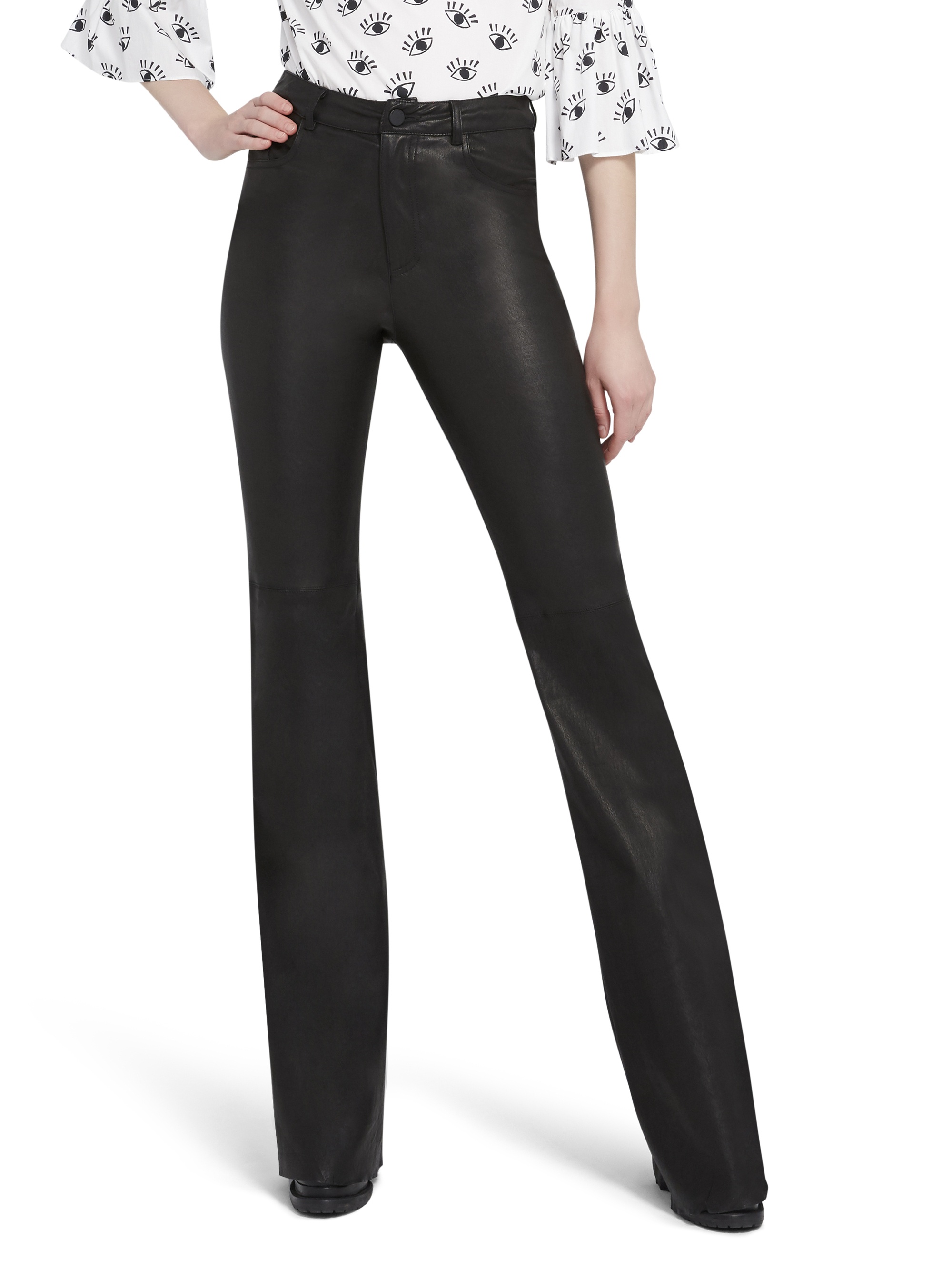 BRENT HIGH WAISTED LEATHER PANT - 2