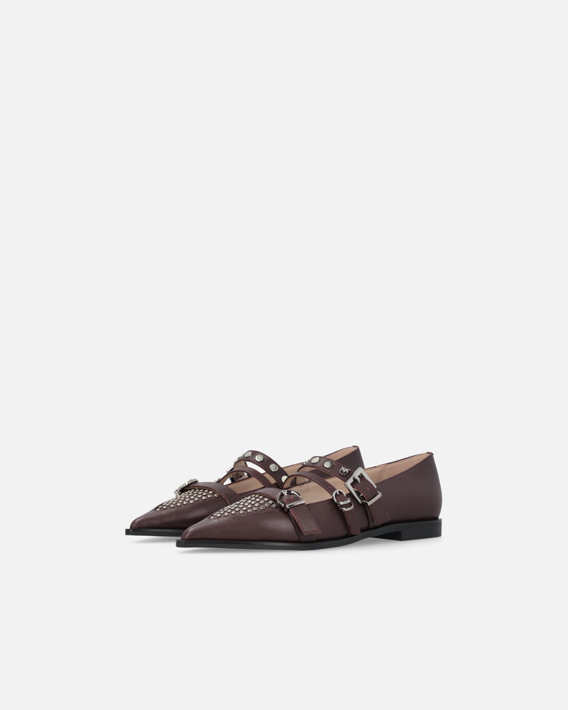 POINTED-TOE LEATHER BALLERINAS WITH STUDS 6
