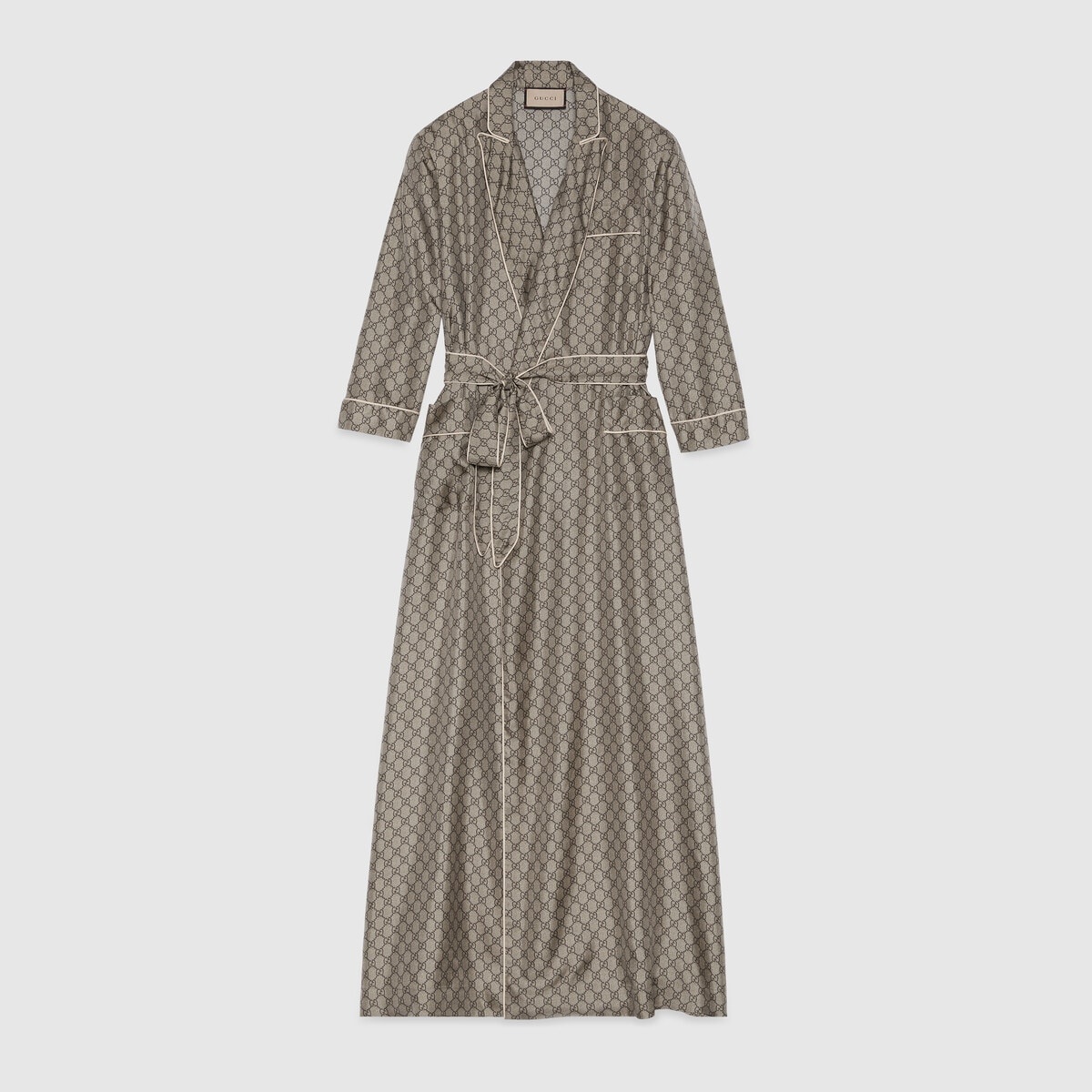 GG Supreme print silk gown - 1
