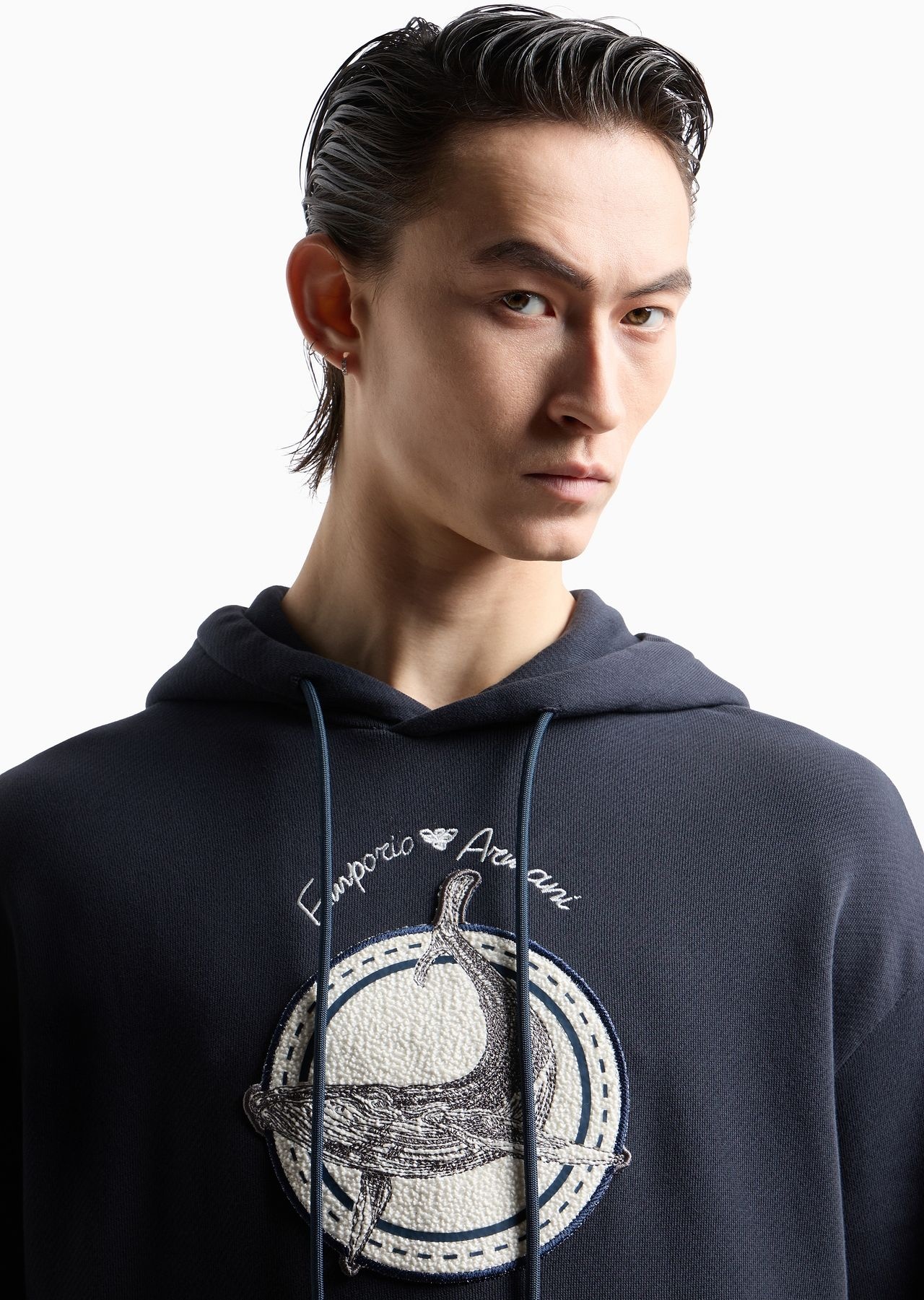 Twill hooded sweatshirt with oversized whale patch - 5