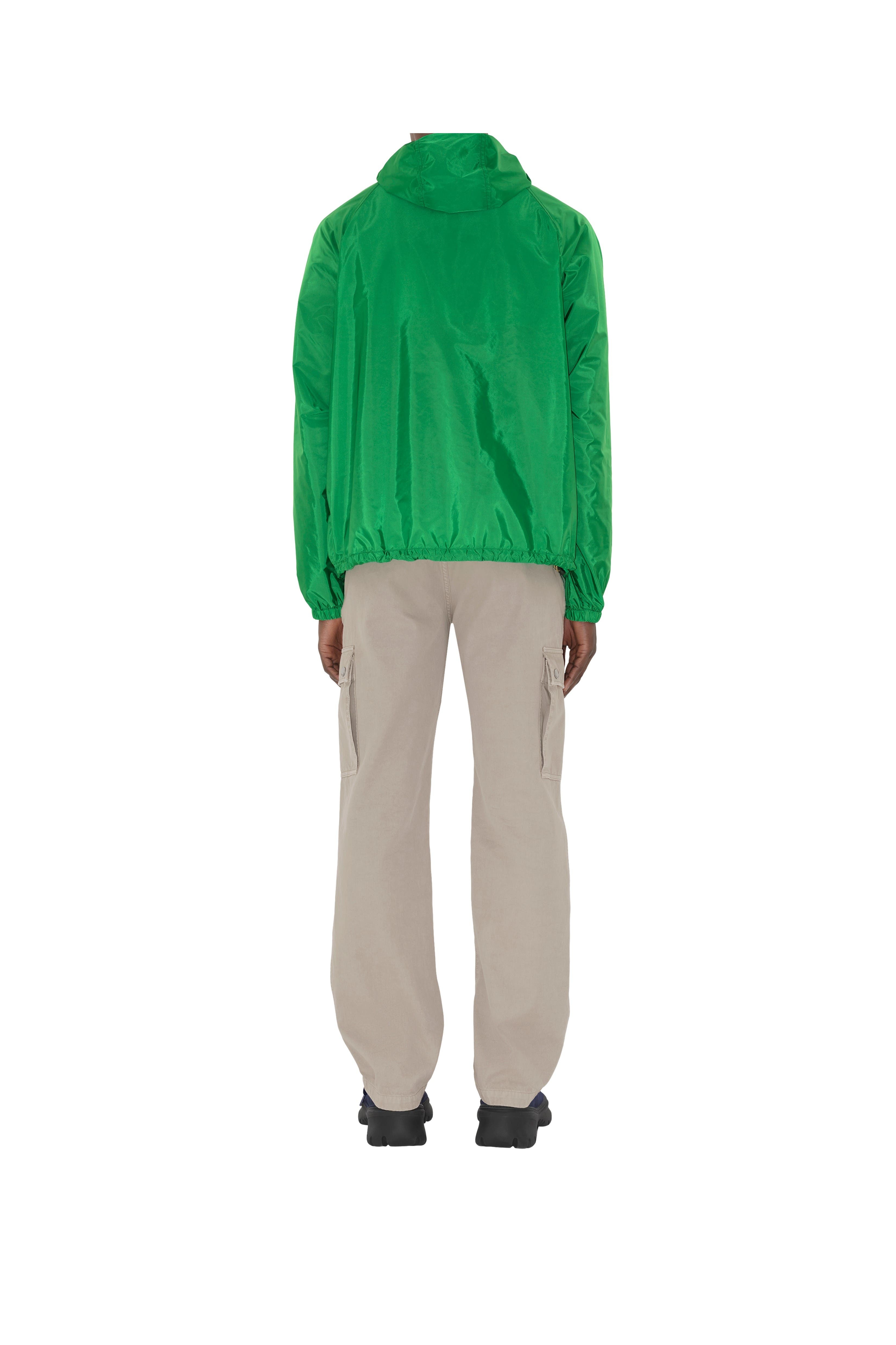 burberry Check Trim Nylon Hooded Jacket in Caterpillar Green at Nordstrom - 5