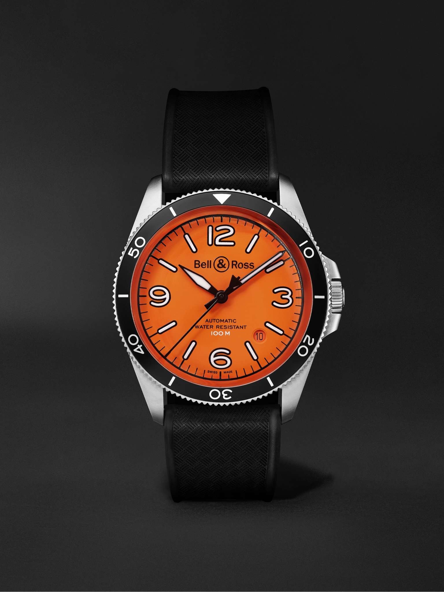 BR V2-92 Orange Limited Edition Automatic 41mm Stainless Steel and Rubber Watch, Ref.No. BRV292-O-ST - 1