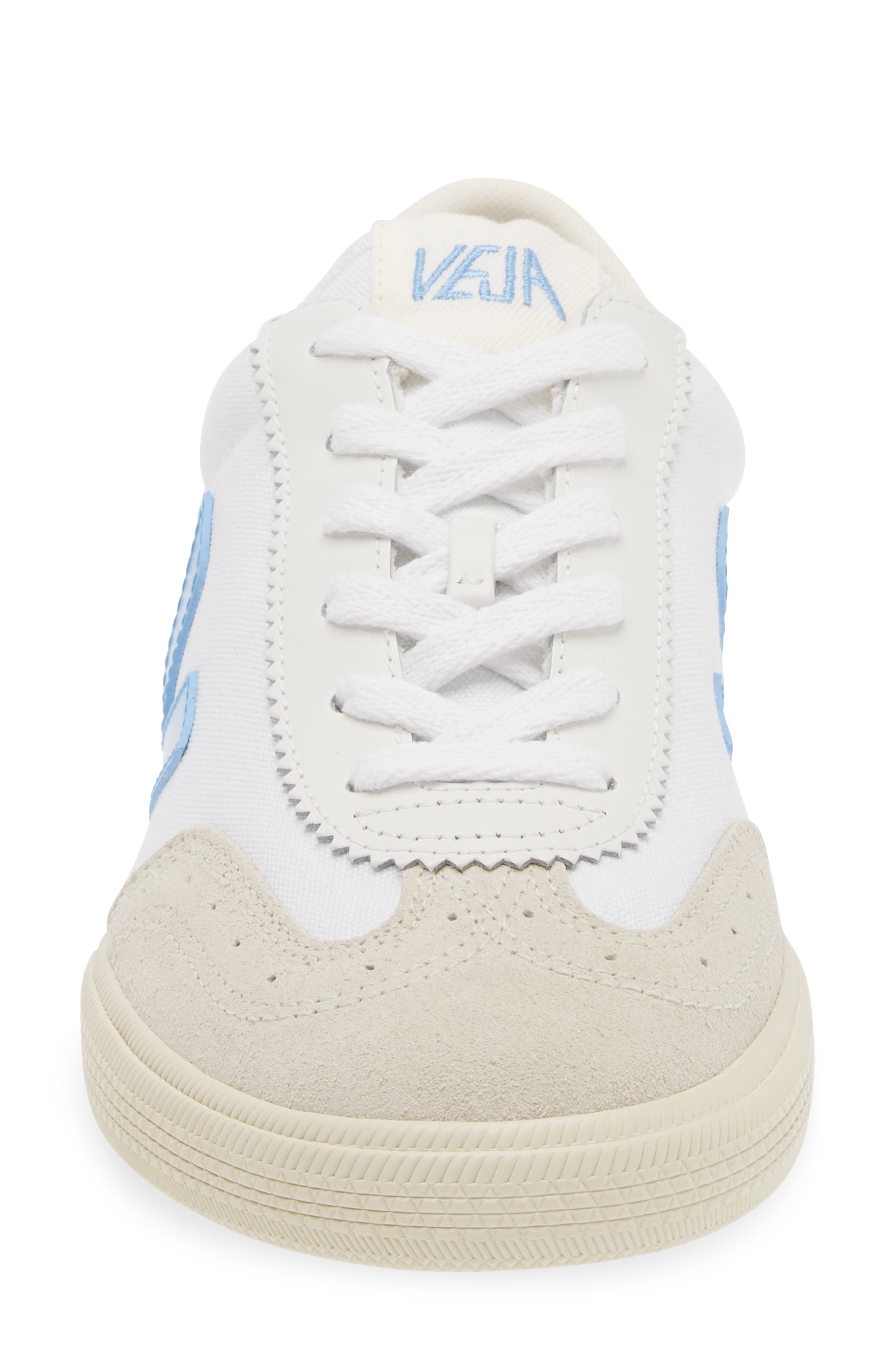 Veja Volley Canvas Sneaker in White/Aqua at Nordstrom - 4