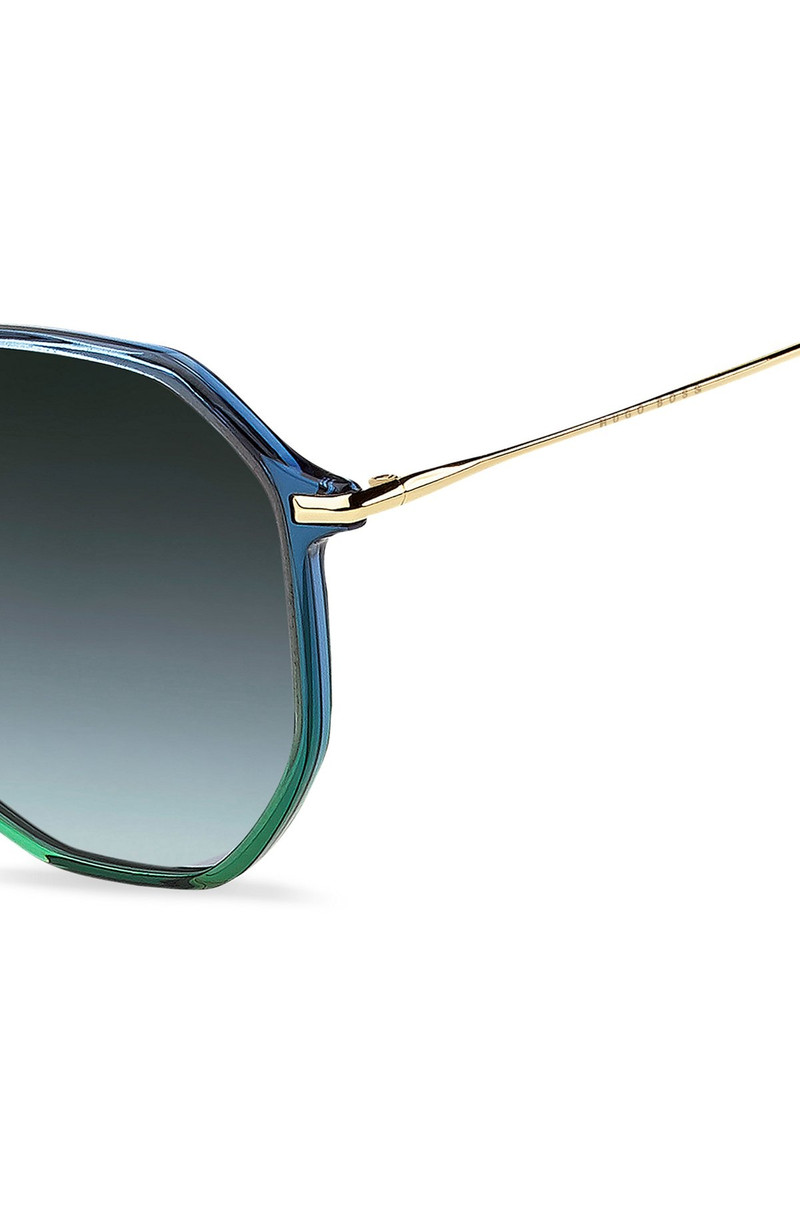 BOSS TUBULAR-TEMPLE SUNGLASSES WITH BLUE-GREEN FRAMES outlook
