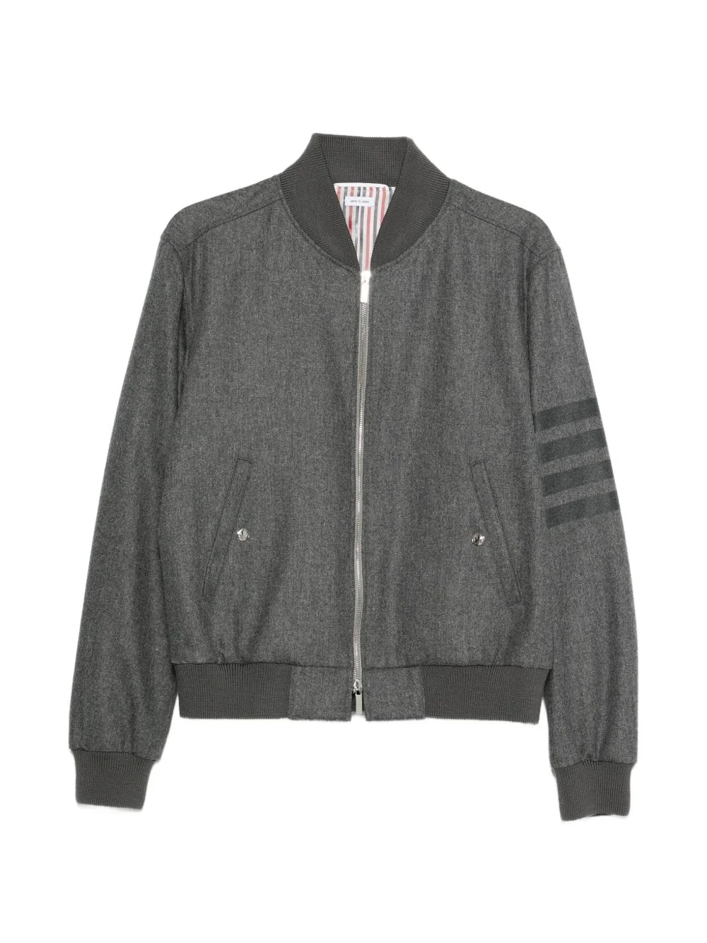 stripe-detail bomber jacket - 1