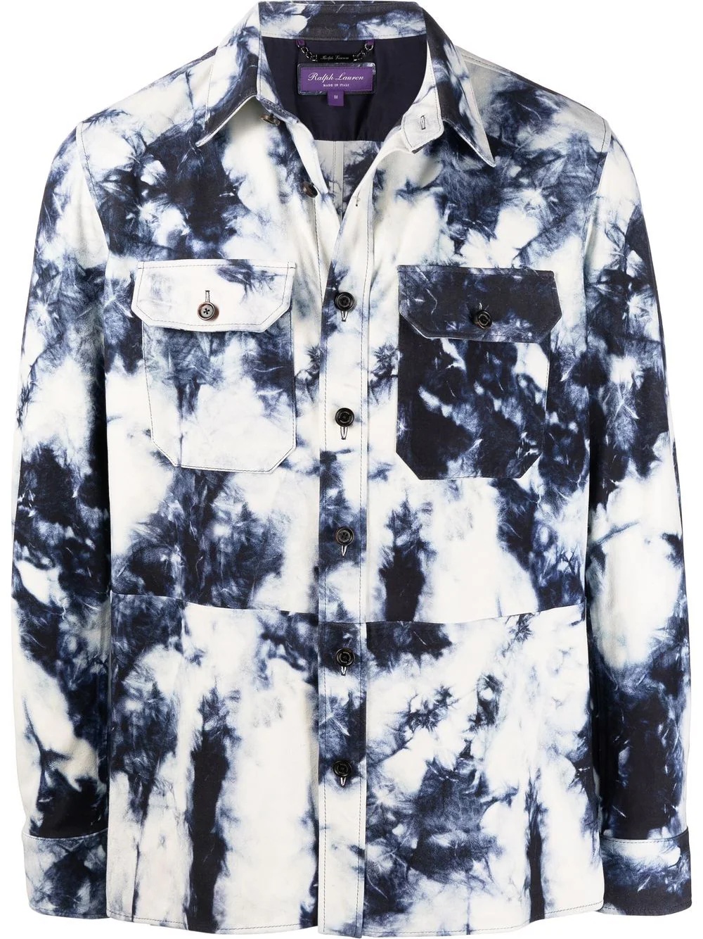 tie dye-print shirt jacket - 1