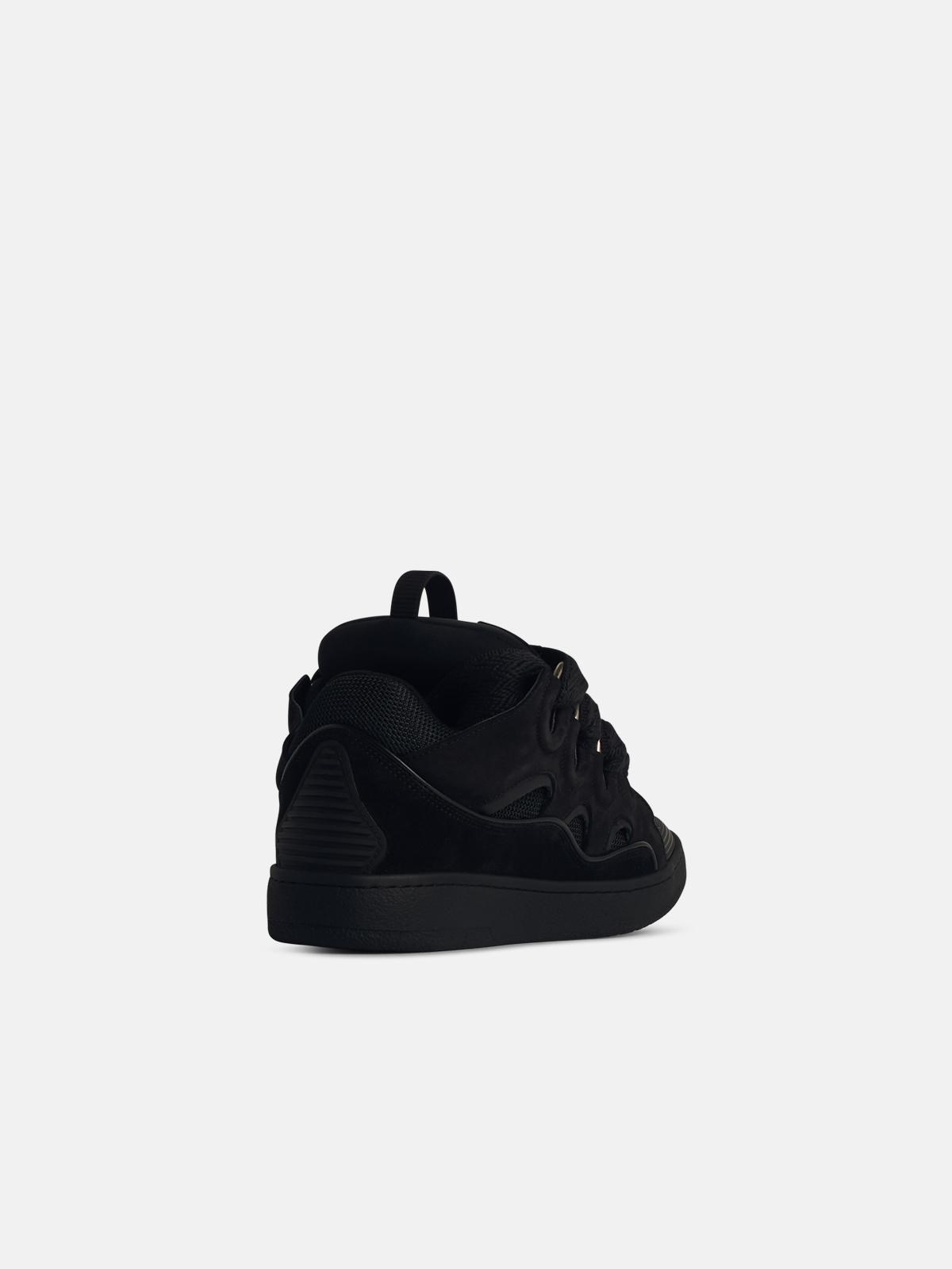 'CURB' BLACK LEATHER BLEND SNEAKERS - 3