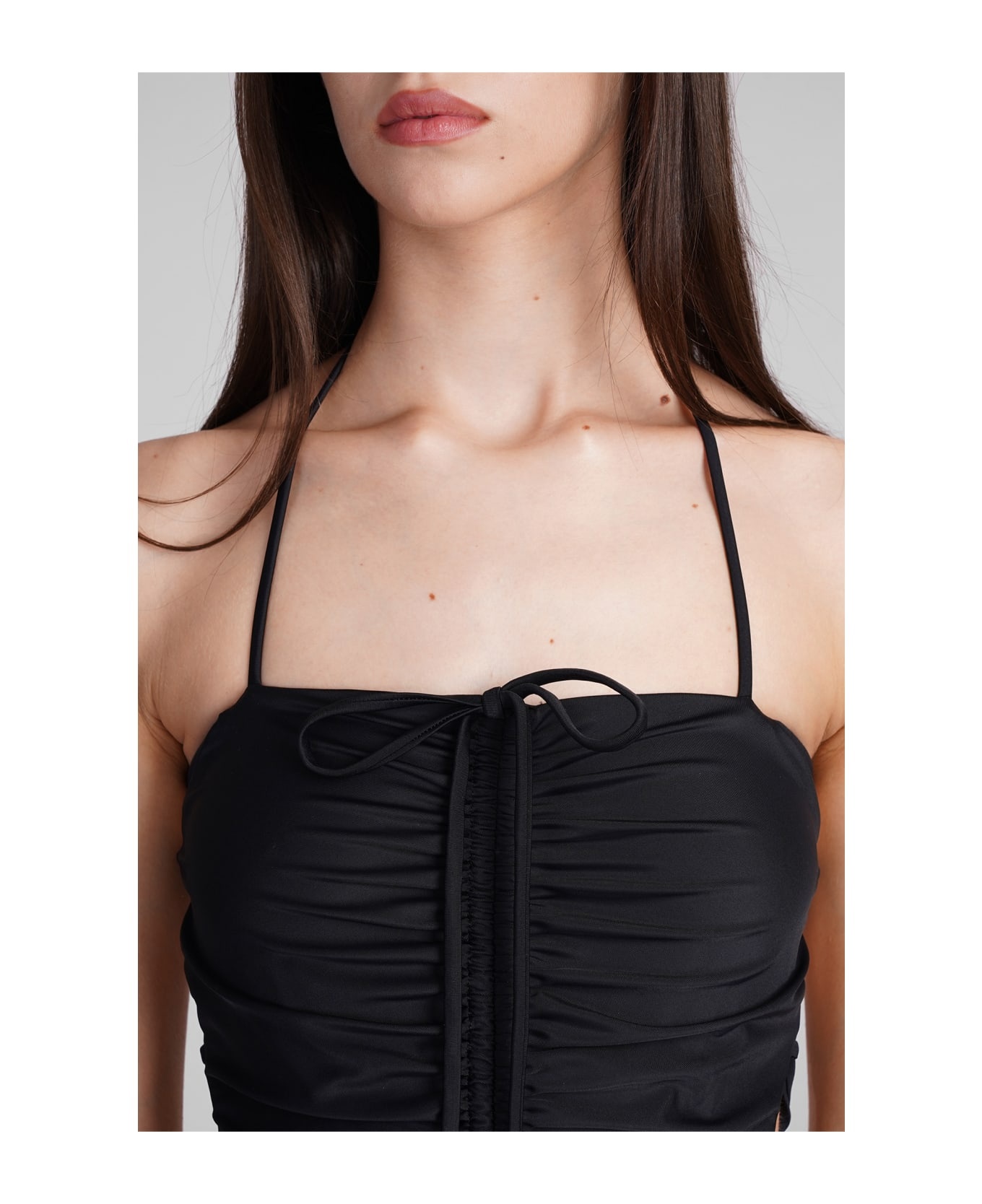 Black Stretch Nylon Mini Dress - 5