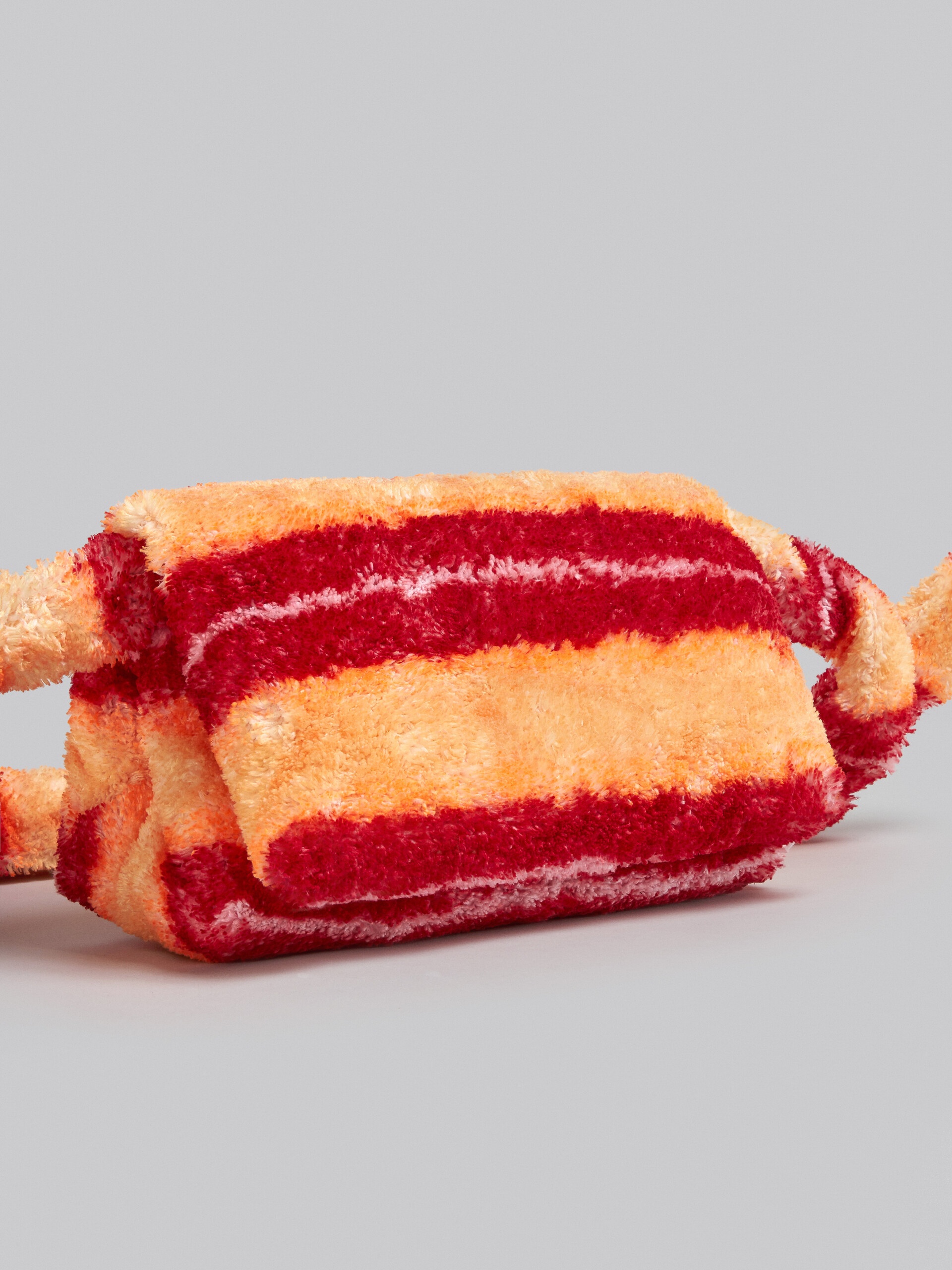 SMALL RED STRIPED TERRY PRISMA BAG - 5