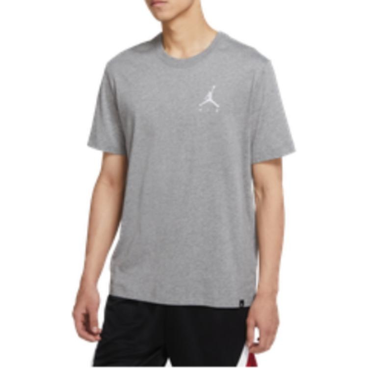 Air Jordan Jumpman Logo Embroidered Knit Sports Short Sleeve Gray DA6800-091 - 2