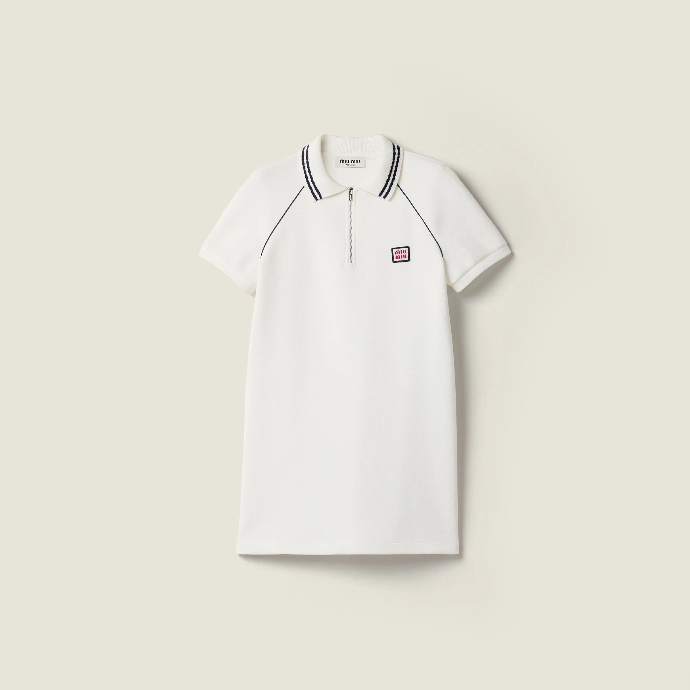 Bonded cotton piqué minidress - 1