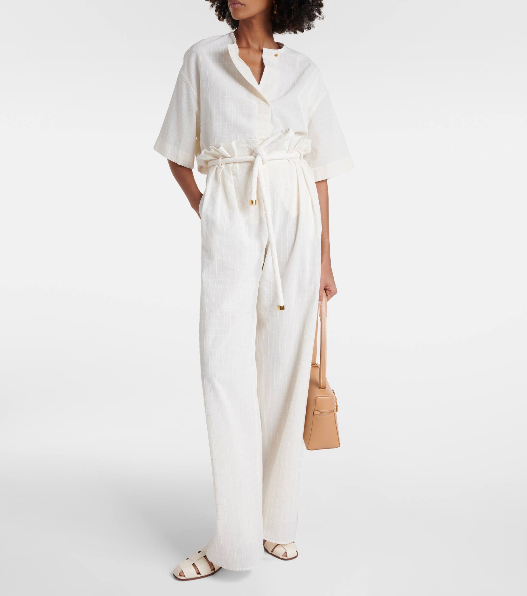 Tristin high-rise cotton-blend wide-leg pants - 6