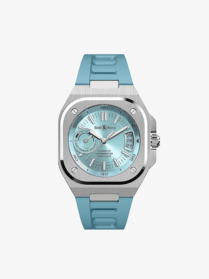 BRX5R-IB-STSRB Ice Blue stainless-steel and rubber automatic watch - 1