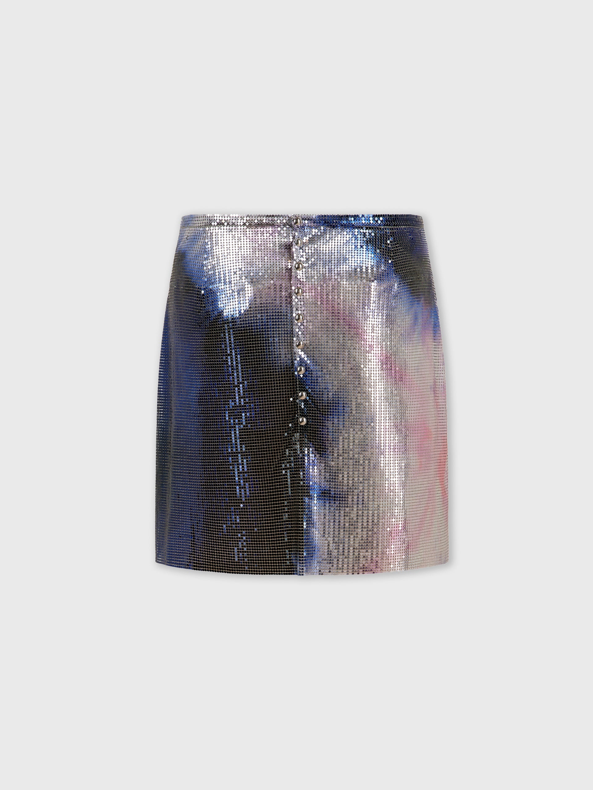 BLUE TIE-DYE MINI SKIRT IN PRINTED MESH - 7
