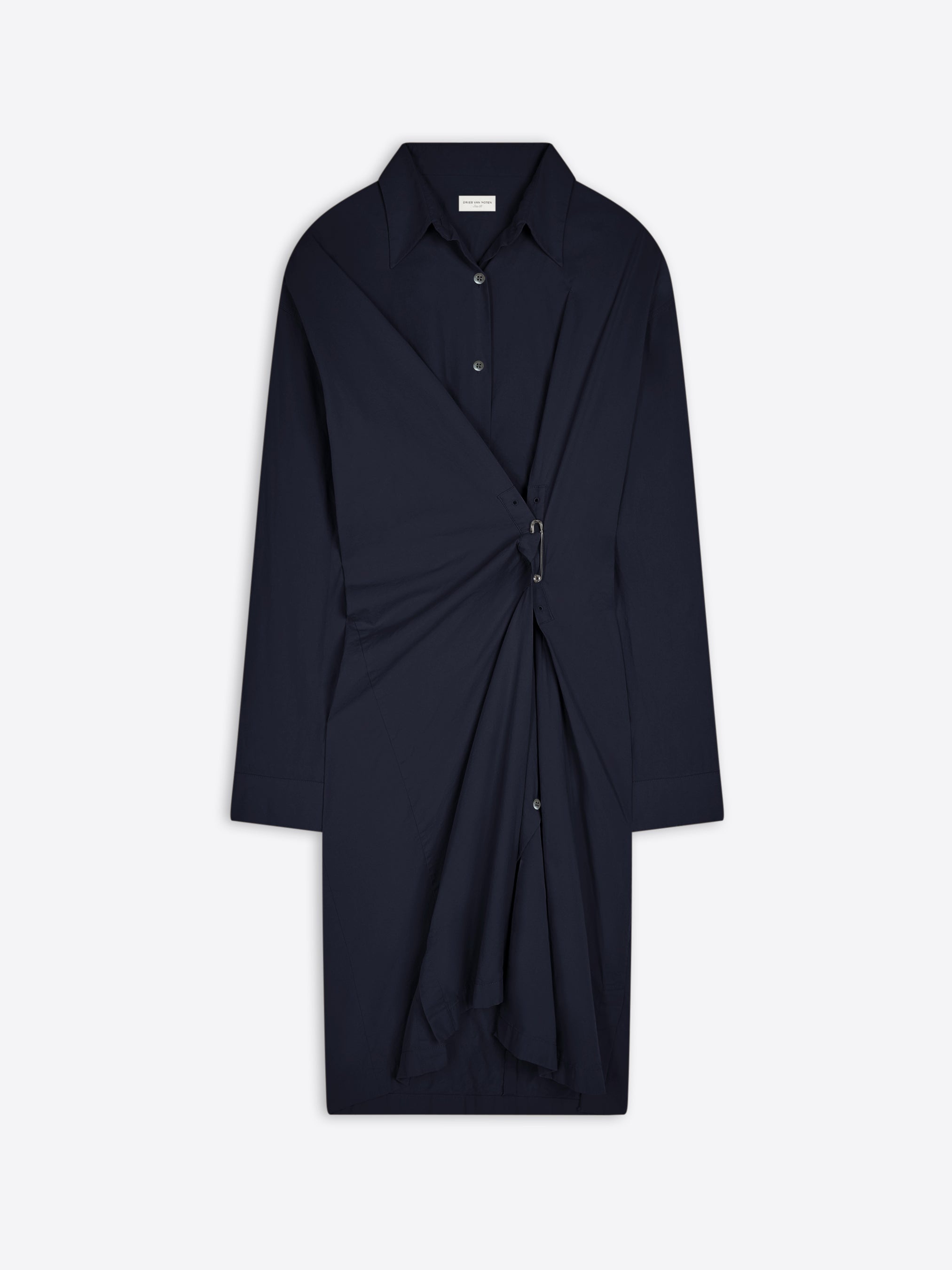 DRAPED COTTON DRESS - 1