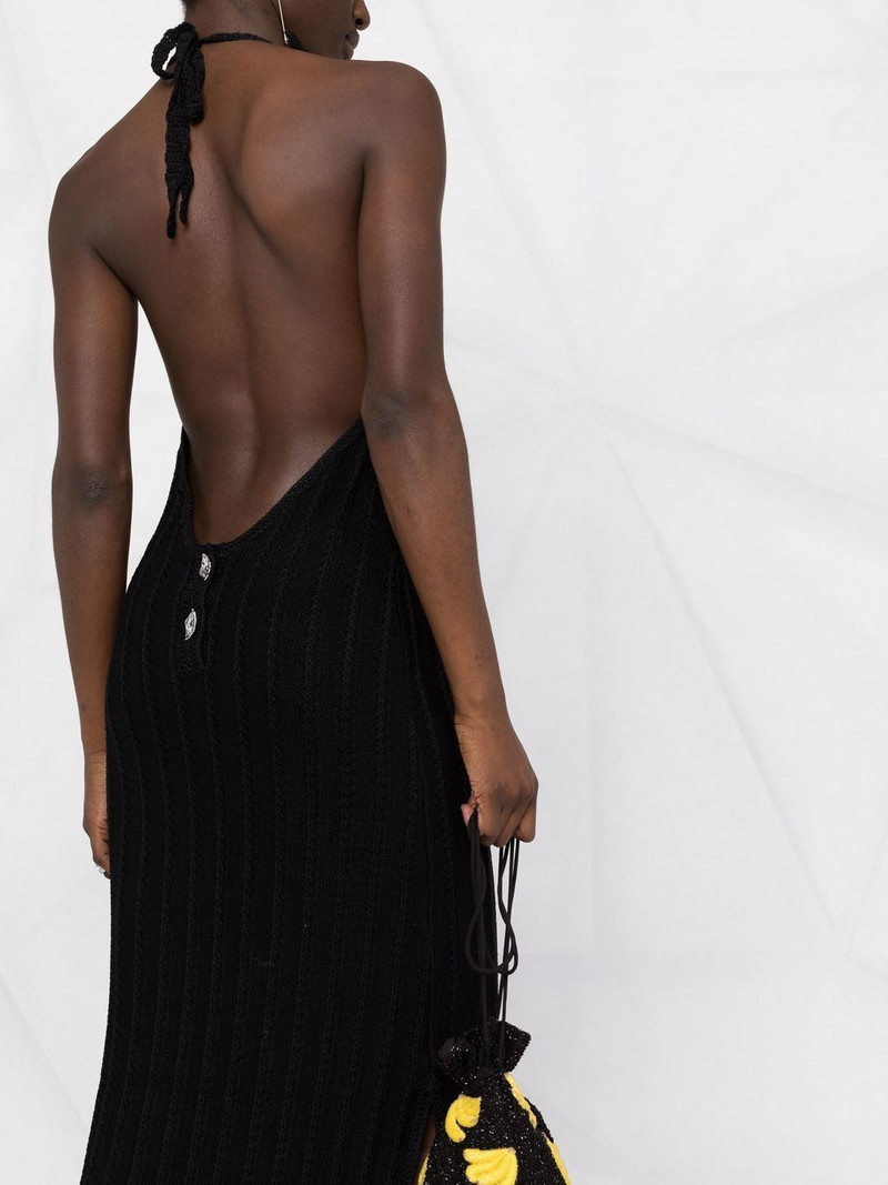 knitted halterneck midi dress 3