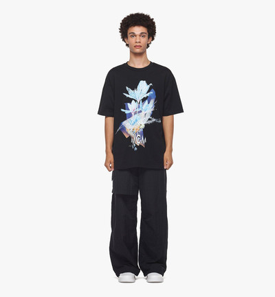 MCM Floral Print Logo T-Shirt in Organic Cotton outlook
