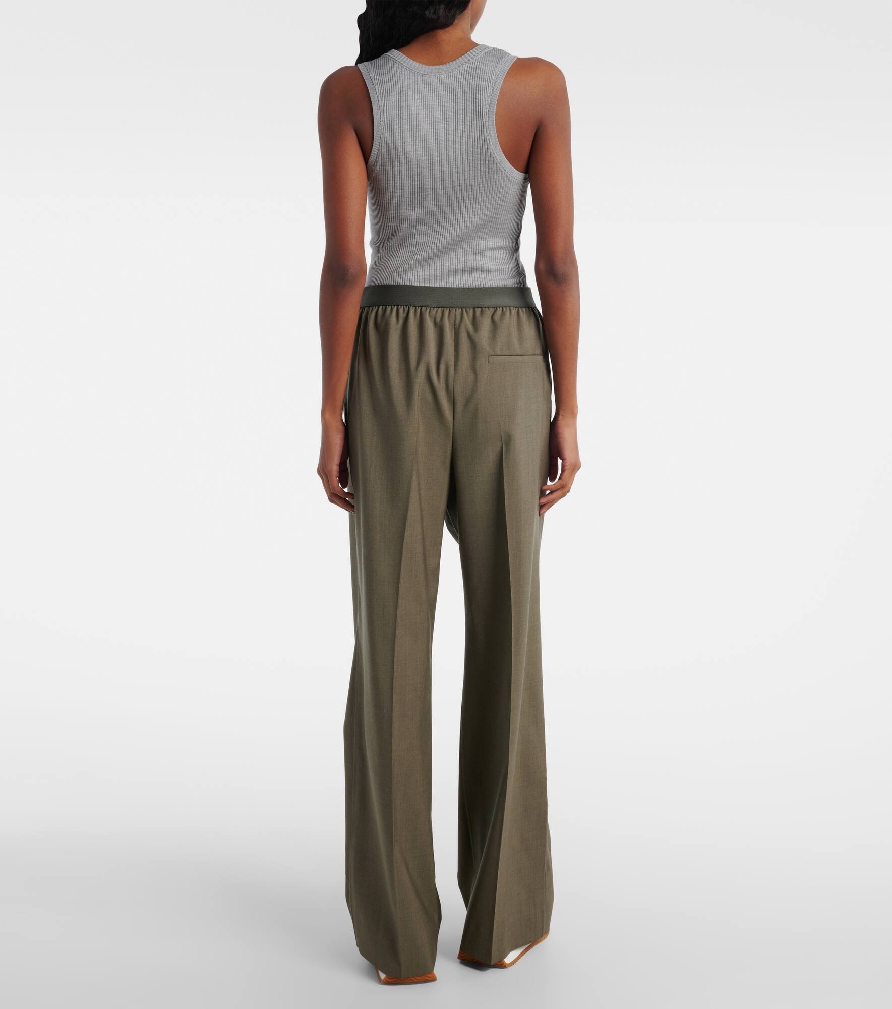 High-rise wool wide-leg pants - 3
