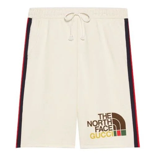 Men's Gucci x THE NORTH FACE Crossover Webbing Printing Cotton Shorts Ivory 651727-XJDIP-9756 - 1