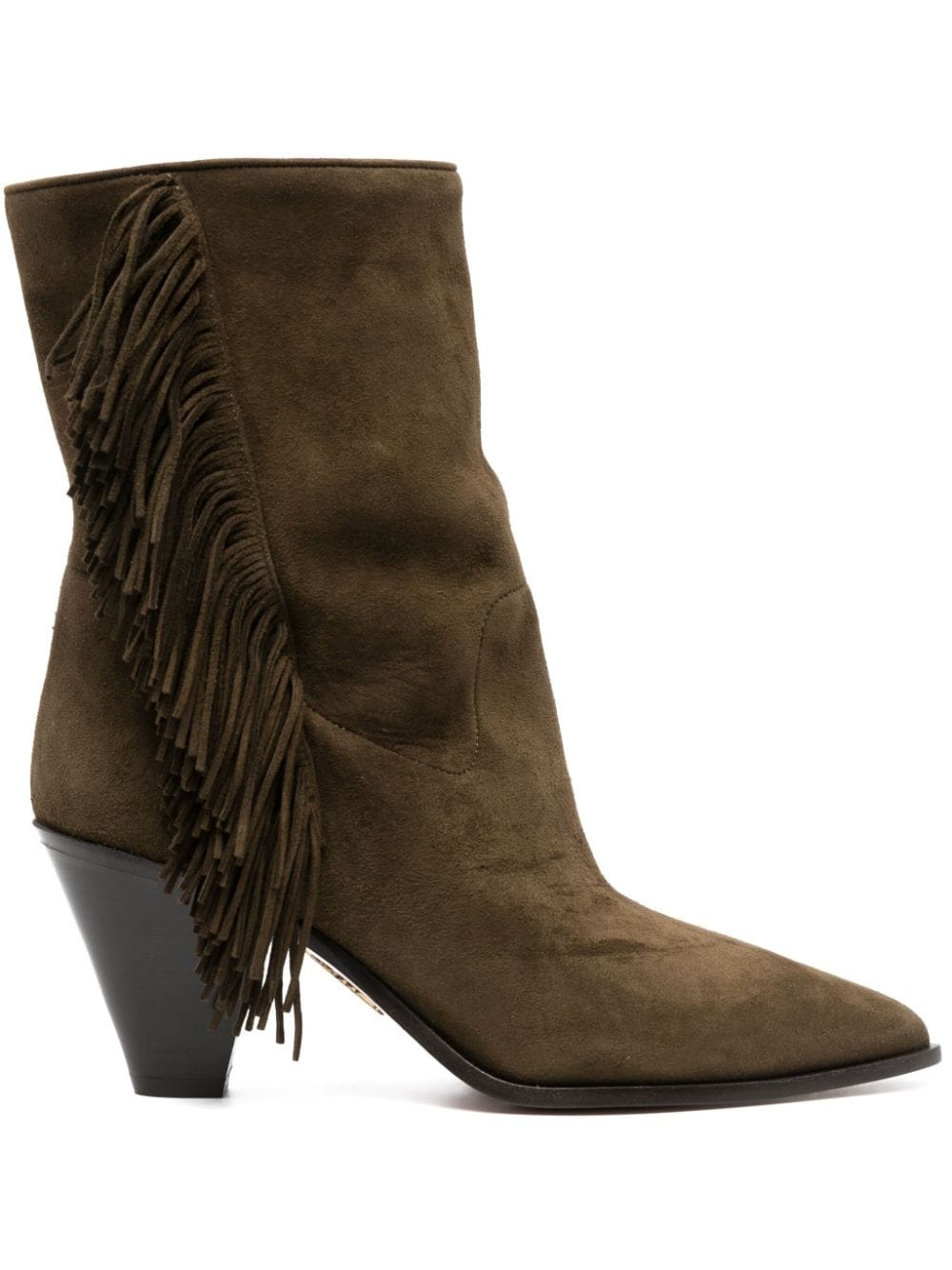 fringed suede boots - 1