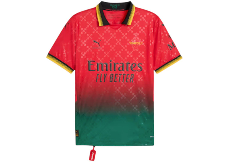OFF-WHITE x Puma AC Milan Replica Jersey Red 1