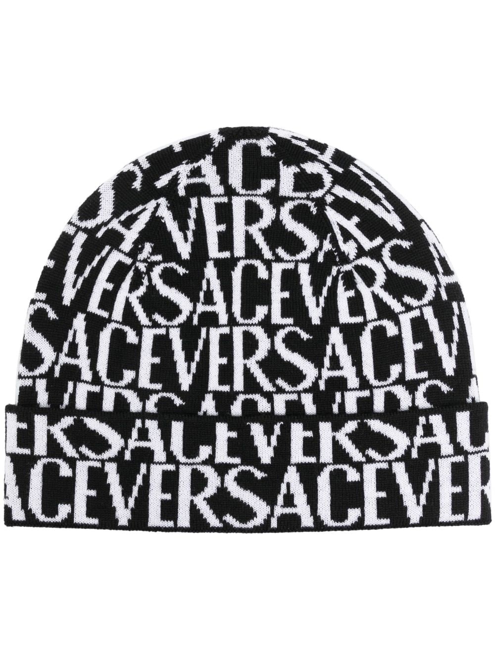 two-tone intarsia-logo beanie - 1