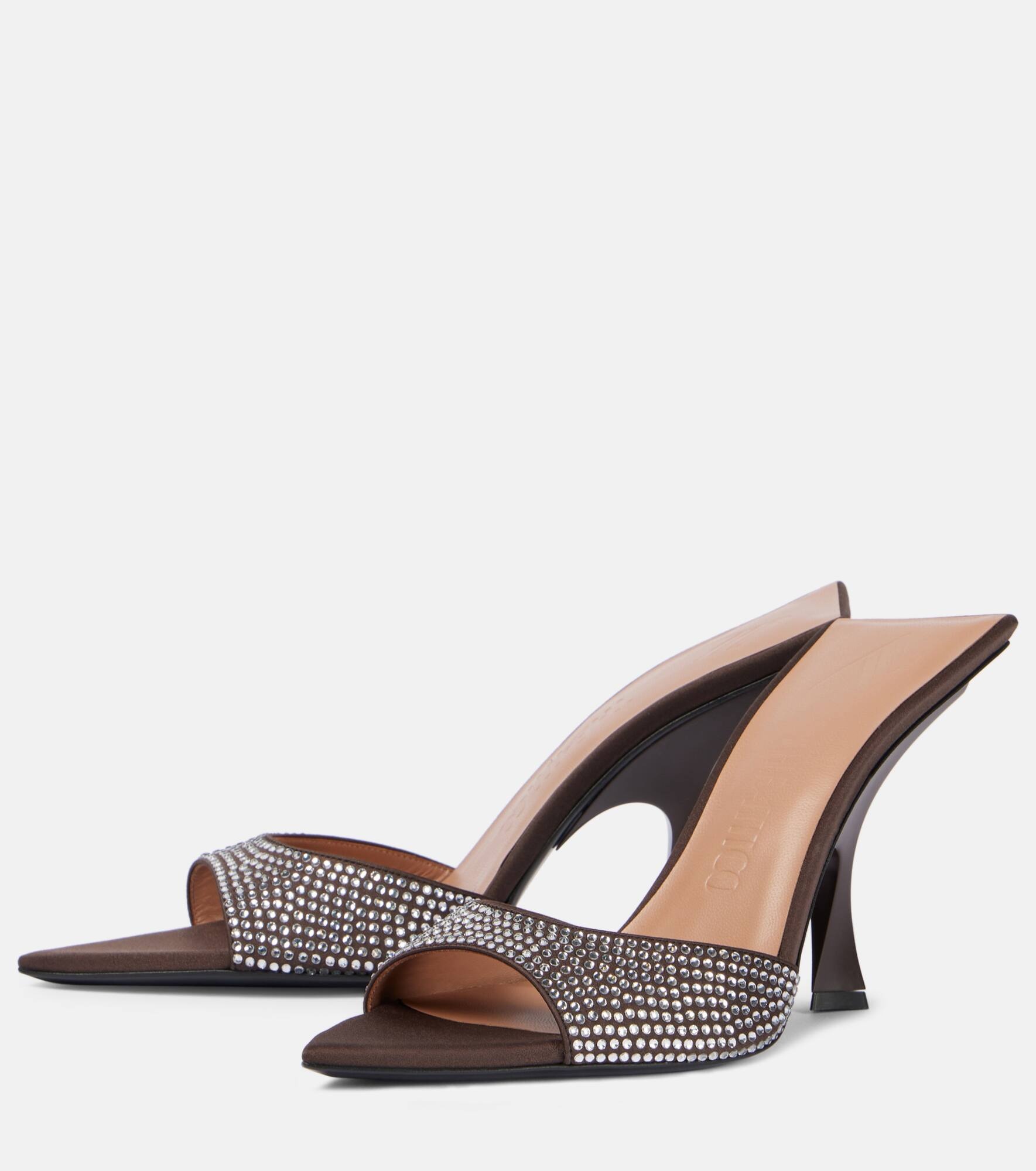 Ester 95 embellished satin mules - 4