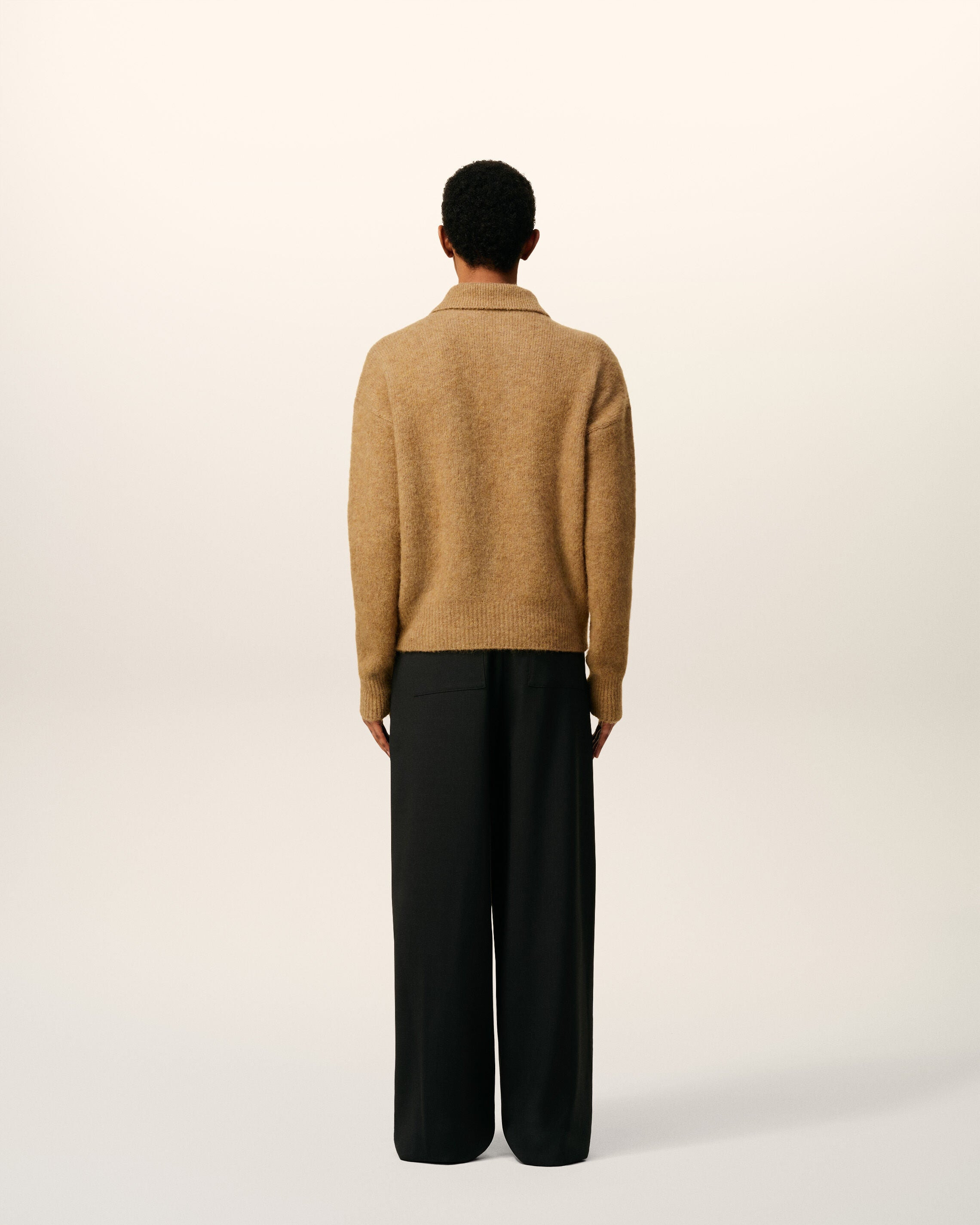 BROWN ALPACA AMI LONG SLEEVES POLO - 5