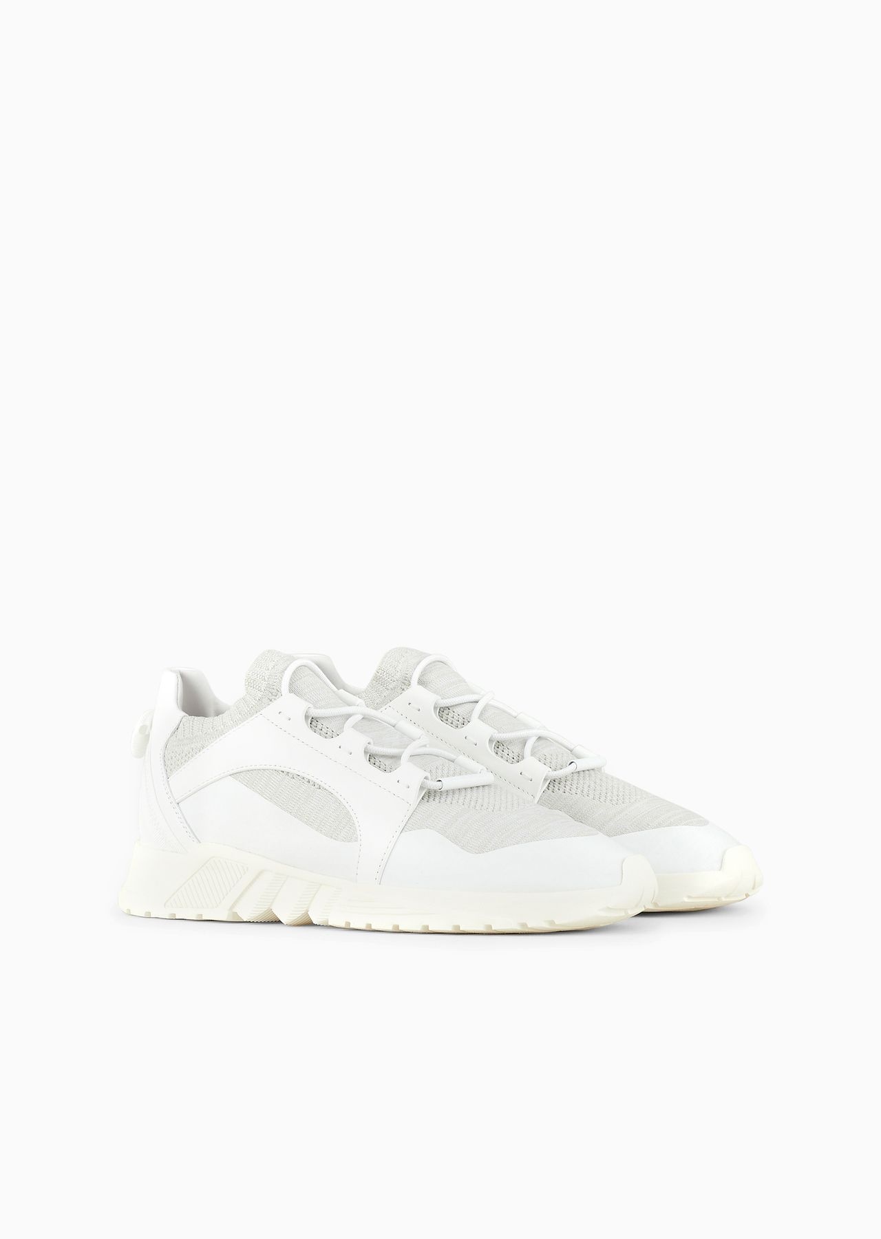 Knit-and-leather sneakers - 2