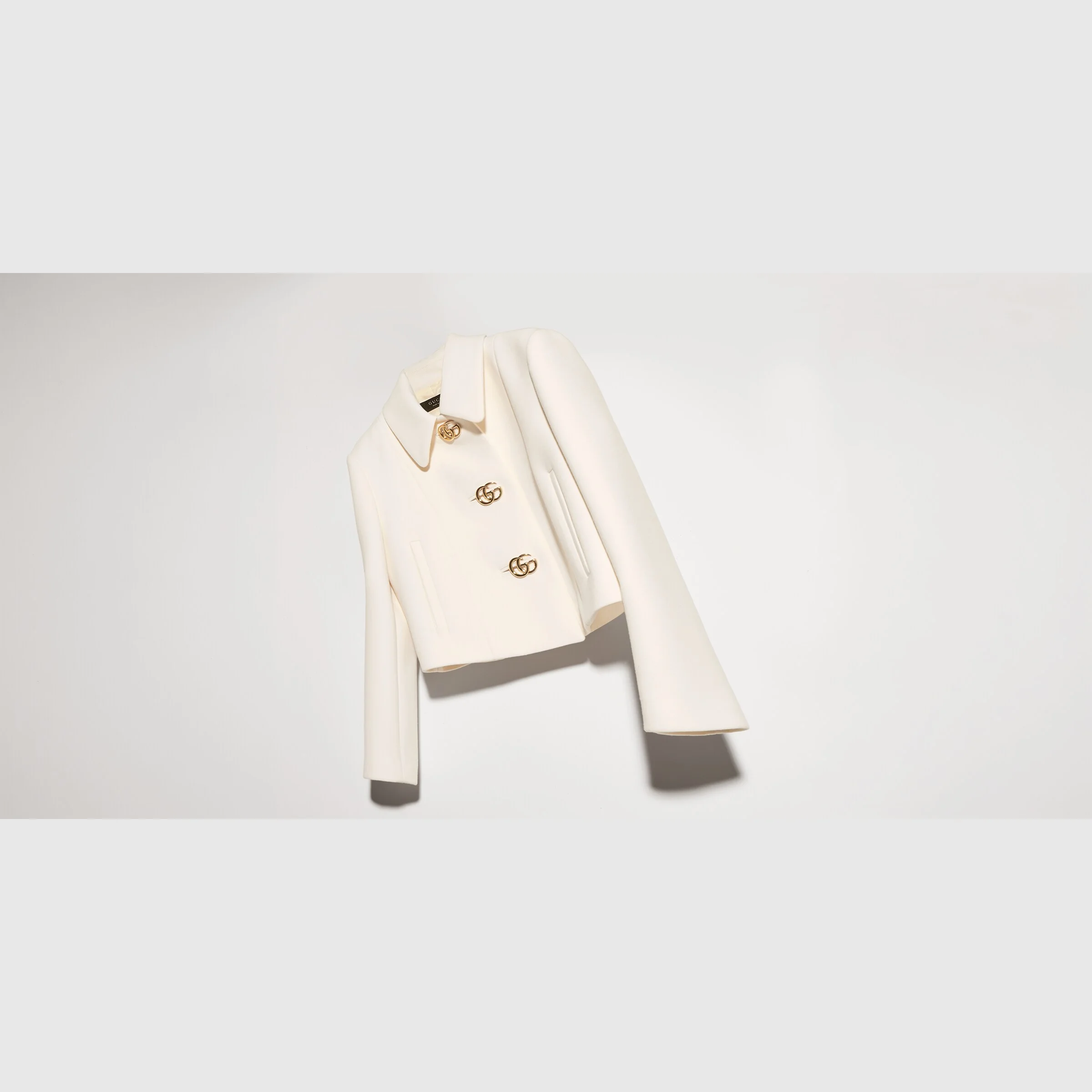 Crêpe wool jacket with Double G button - 1