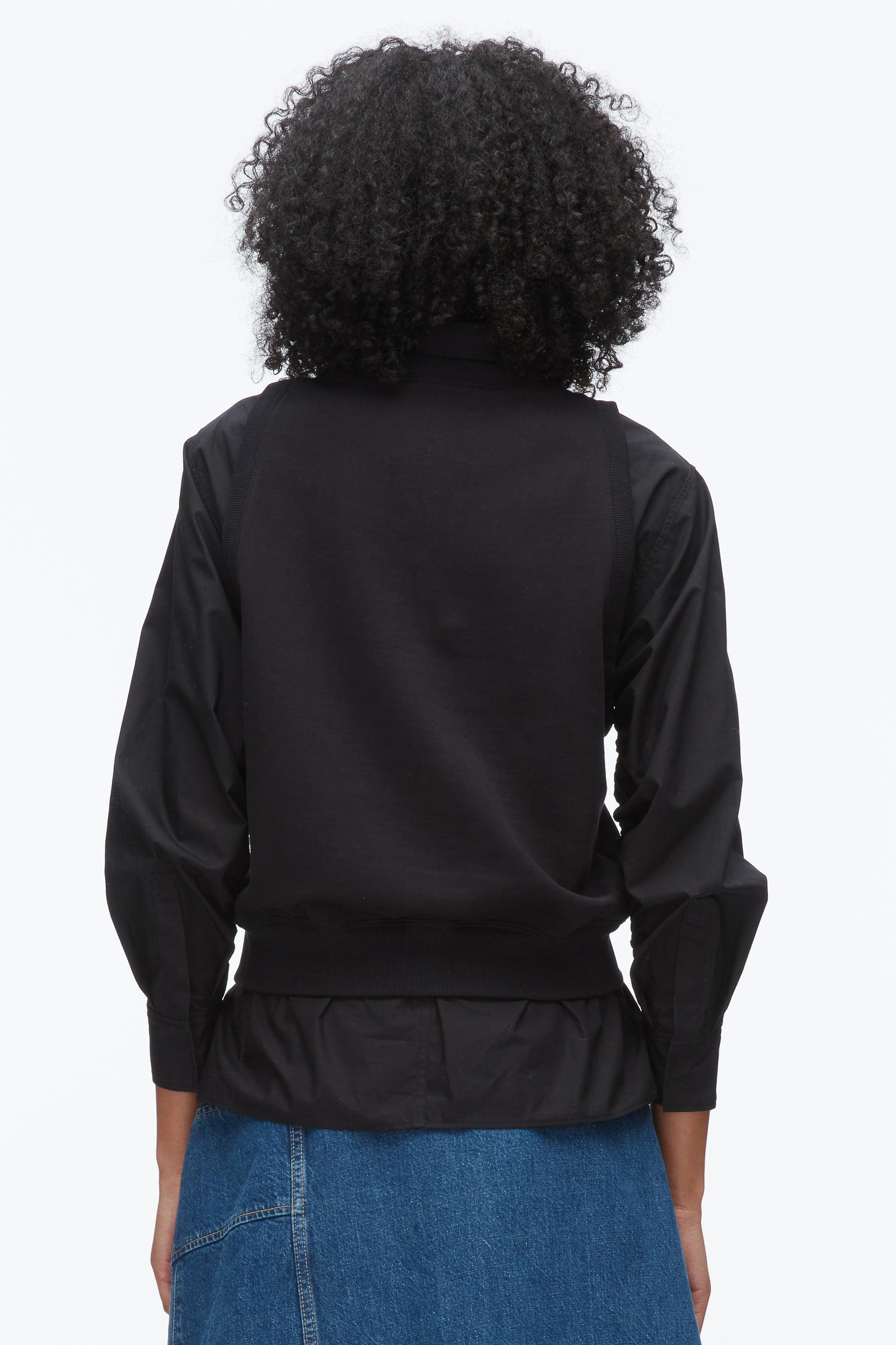 Layered Vest Ruched Sleeve Shirt - 5