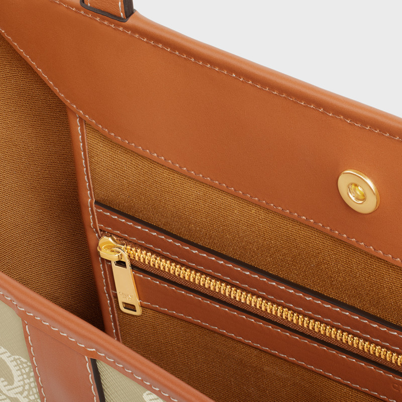 MEDIUM CABAS in Triomphe Canvas and calfskin 4