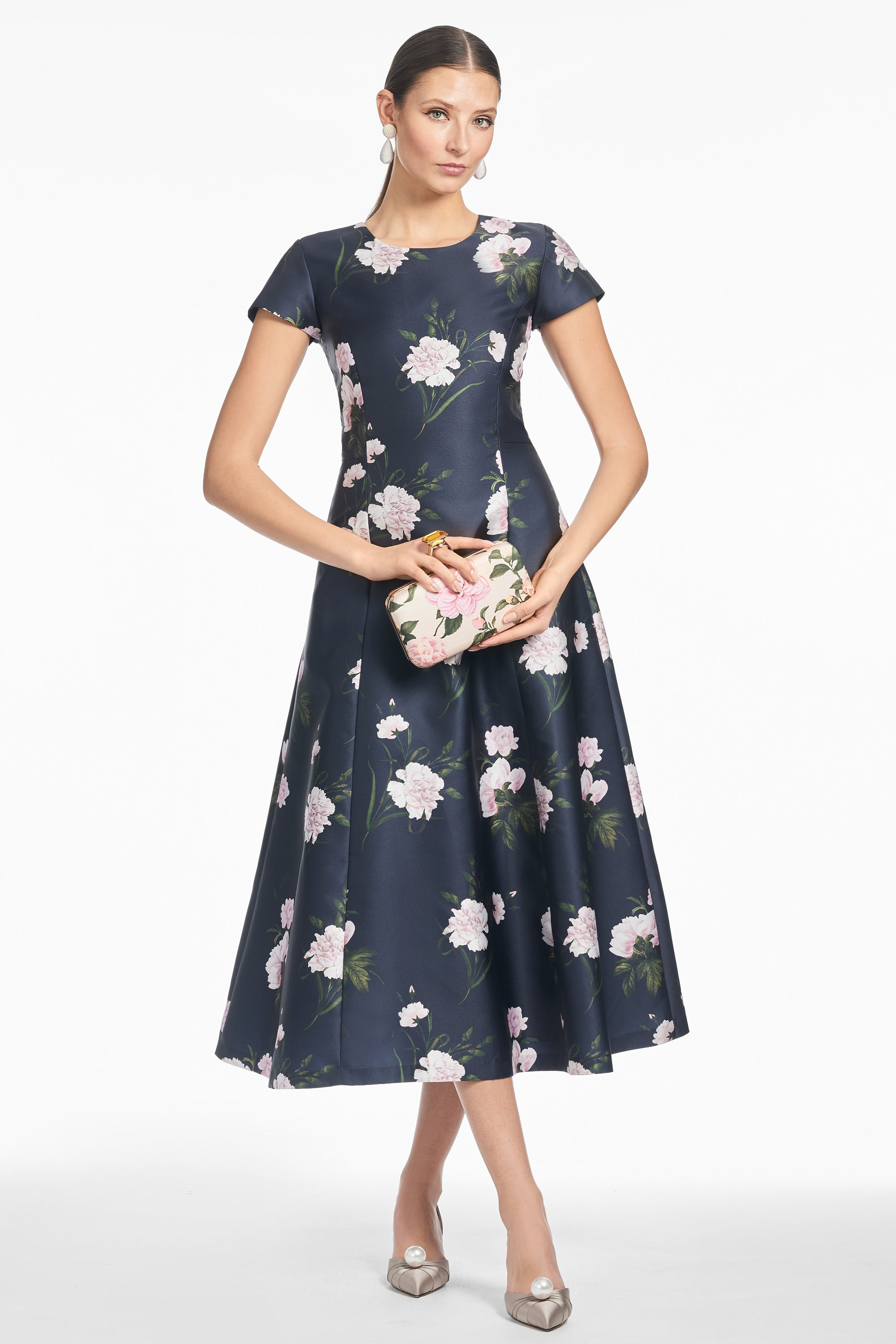 JACKIE DRESS - DARK MIDNIGHT CARNATIONS - 4