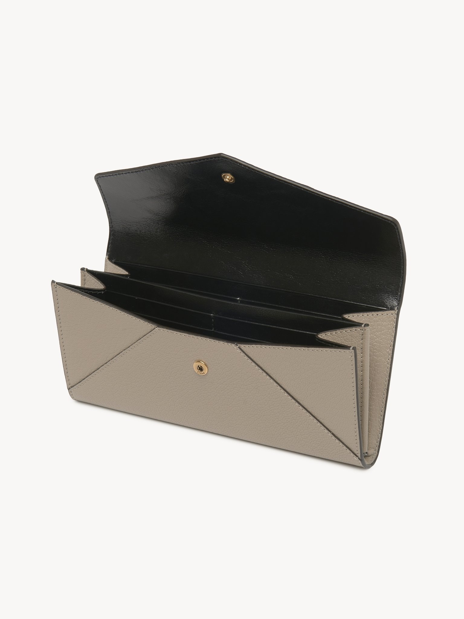 ENVELOPE LONG WALLET WITH FLAP IN GRAINED LEATHER - 3