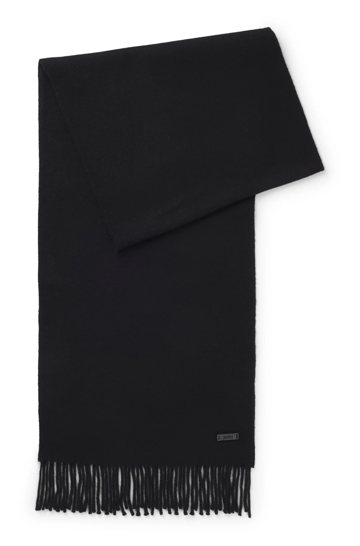 ITALIAN-MADE WOOL SCARF WITH LOGO PATCH - 1