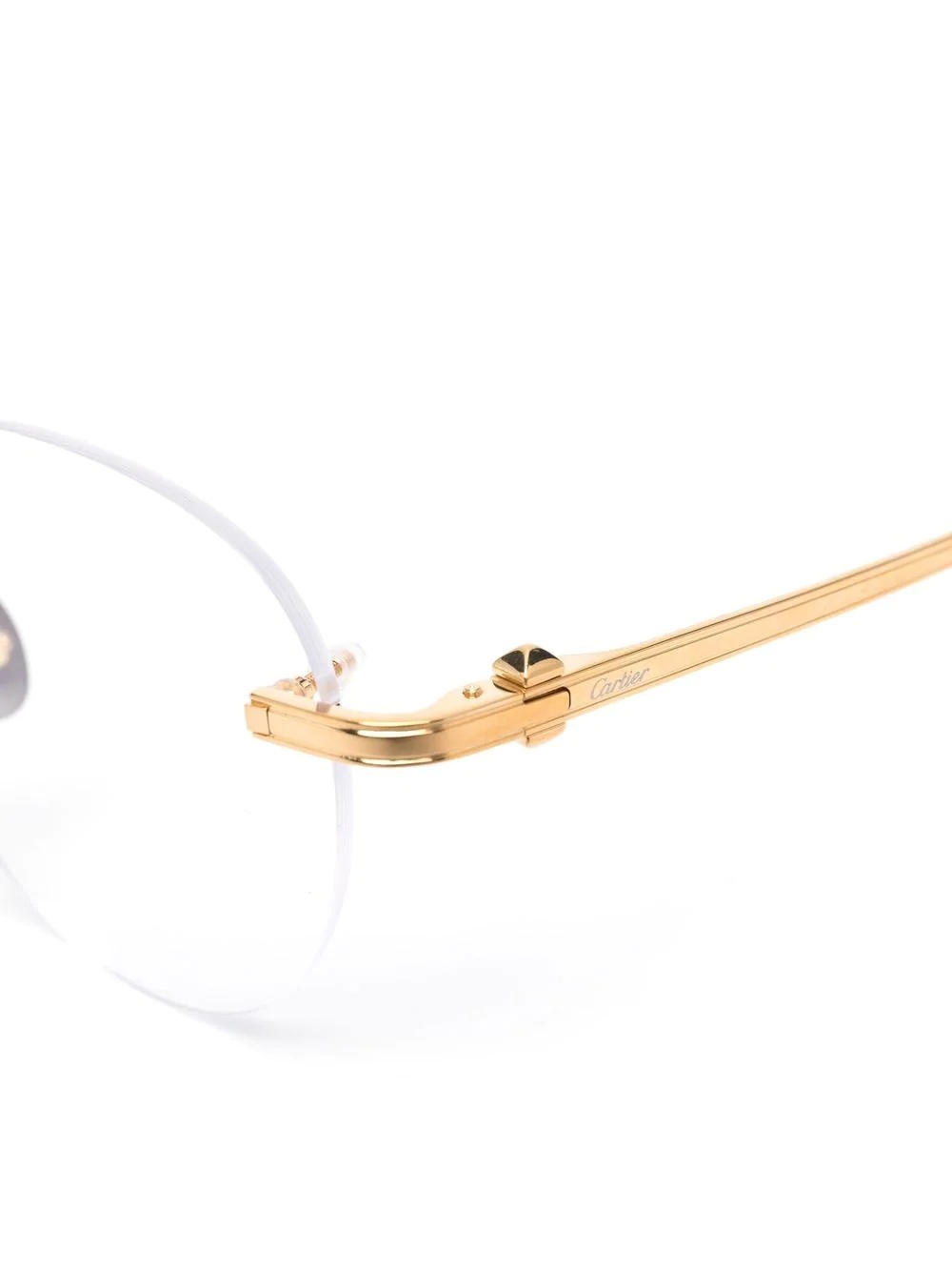 engraved-logo rimless glasses - 4