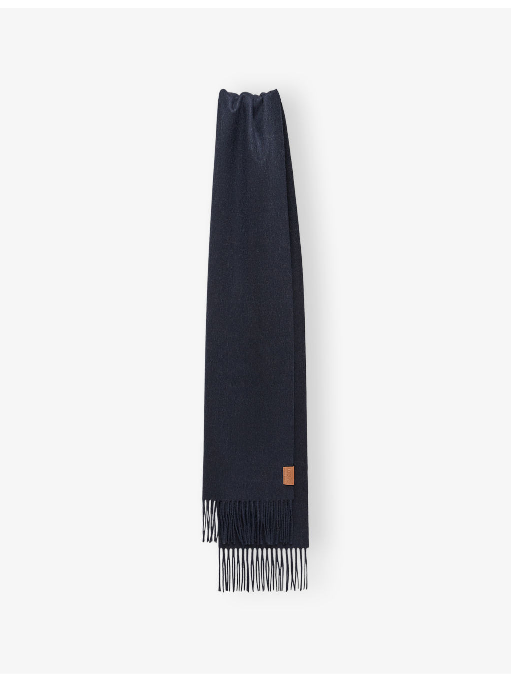 Logo-Patch Fringed Cashmere Scarf - 3