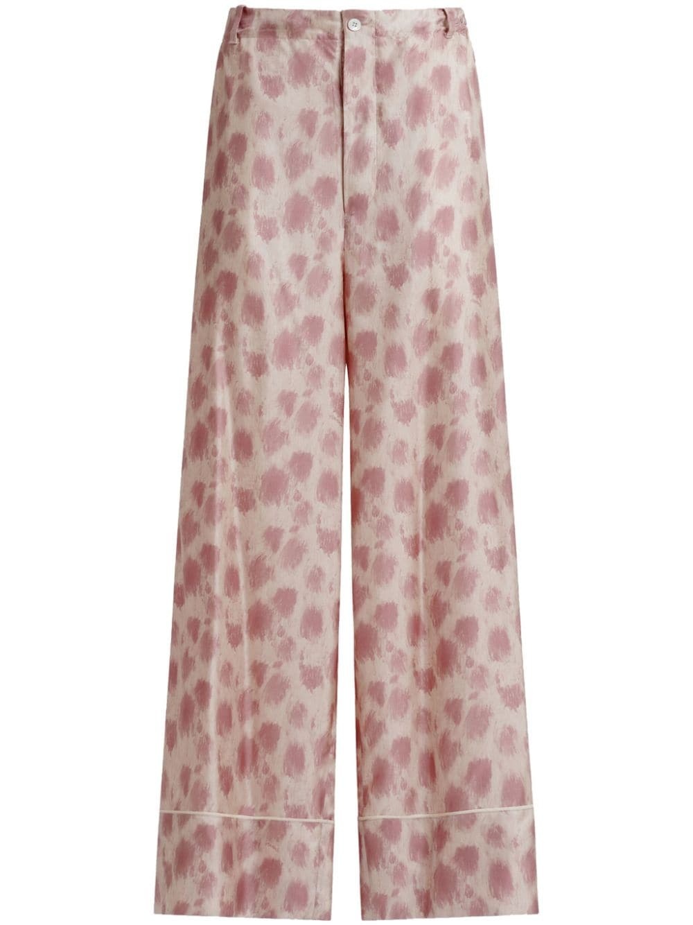 silk wide-leg trousers - 1