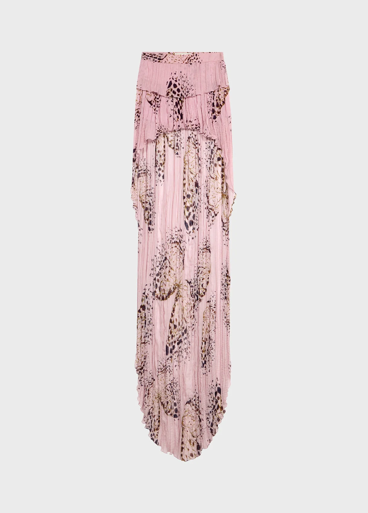 ASYMMETRICAL PRINTED GEORGETTE SKIRT WITH RUFFLES - 1