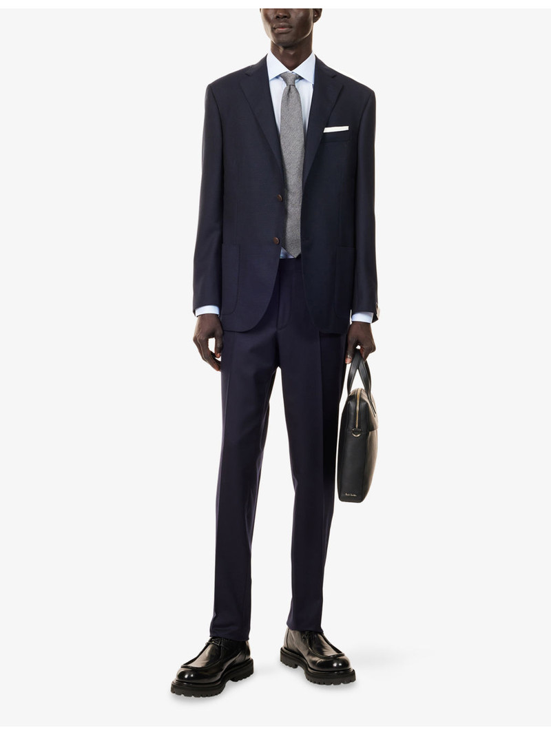 CORNELIANI Slim-Leg Mid-Rise Cotton-Blend Trousers outlook