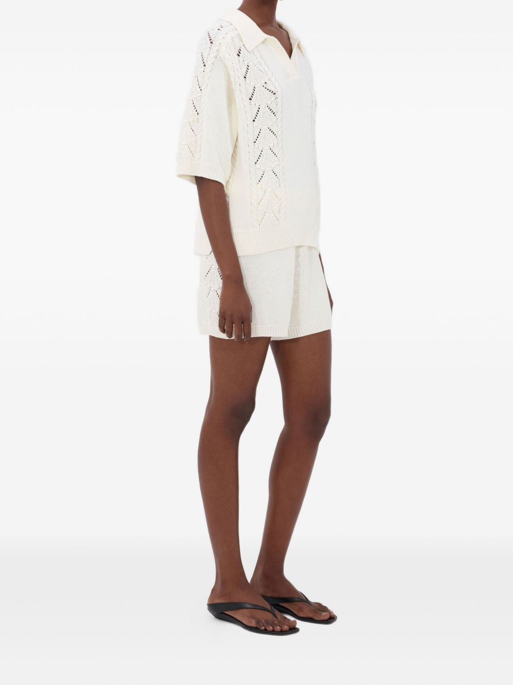 crochet-detail T-shirt - 3