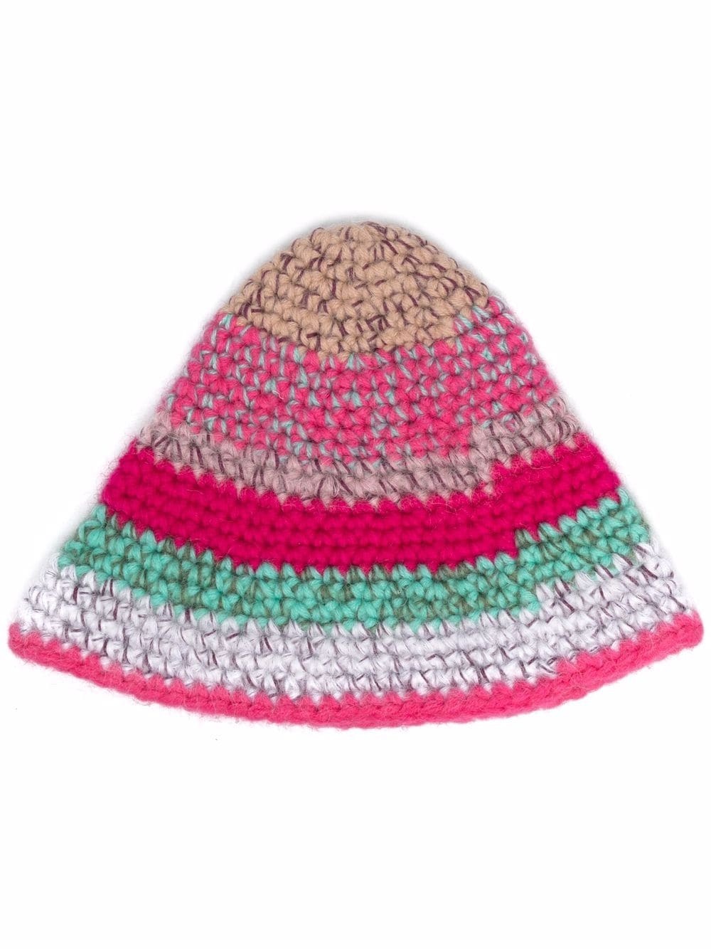 stripe-pattern crochet hat - 1