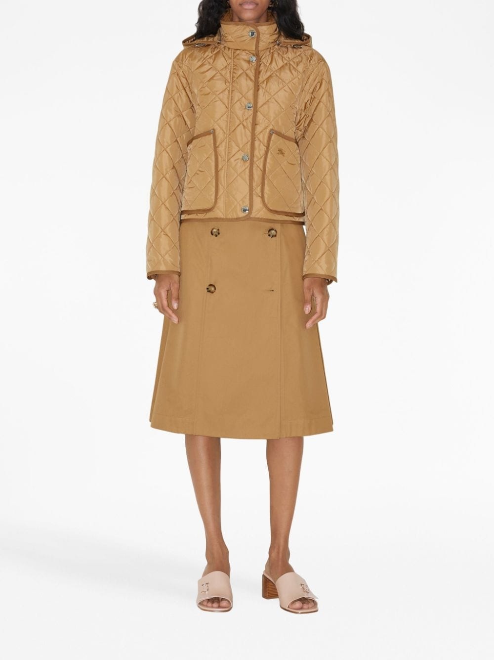 diamond-quilted hooded jacket - 2