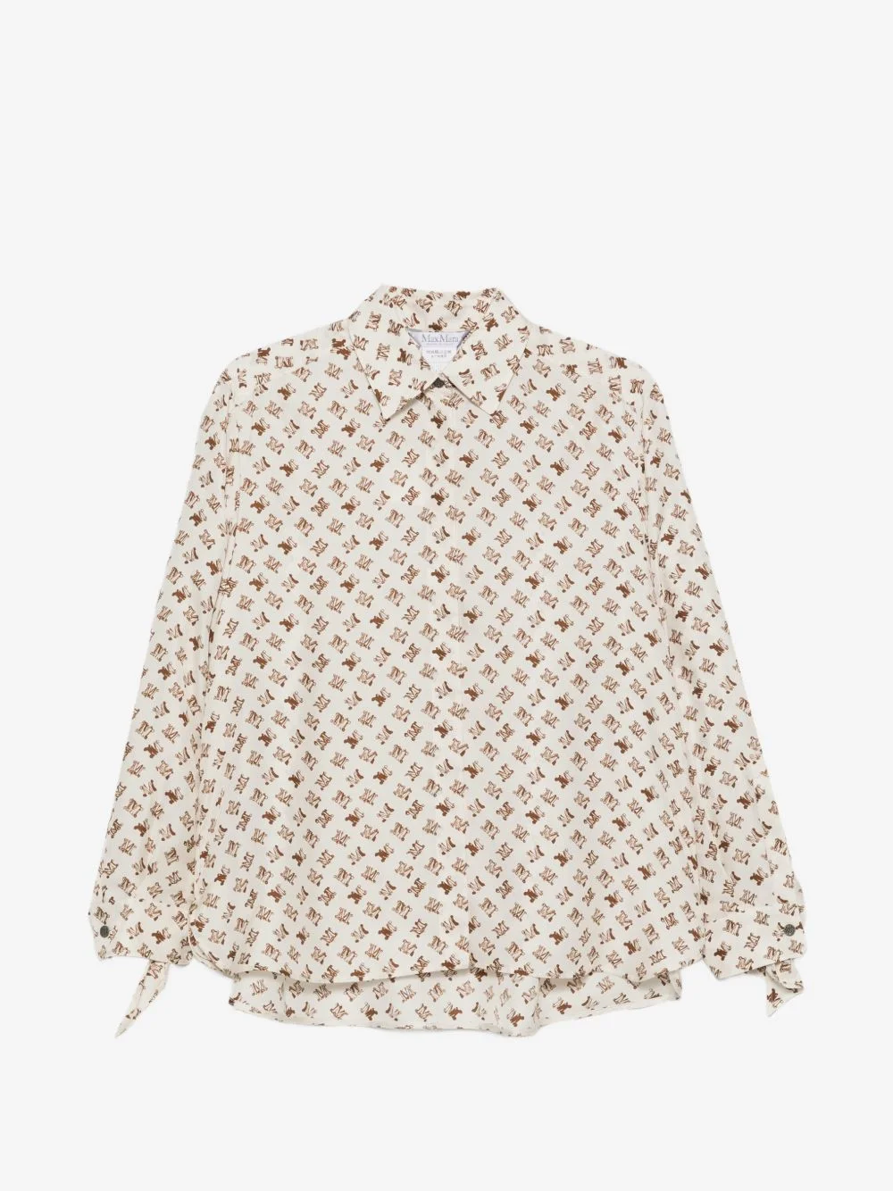 logo-print tie-cuff shirt - 1