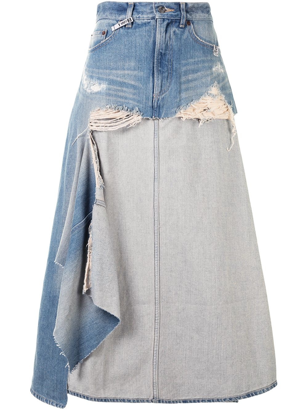 distressed layered effect skirt - 1