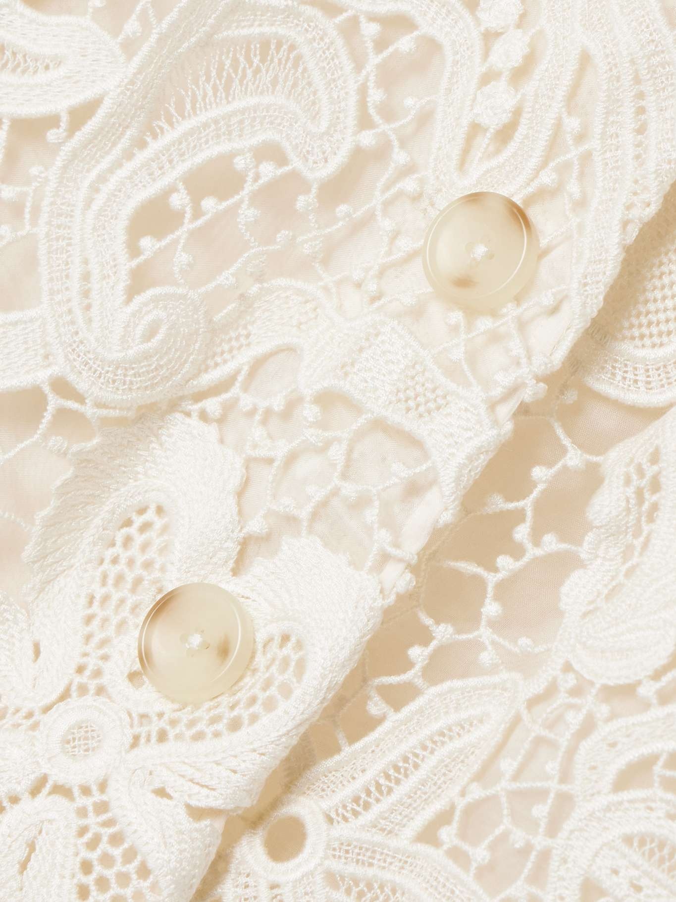 Caris cropped guipure lace jacket Cream - 5