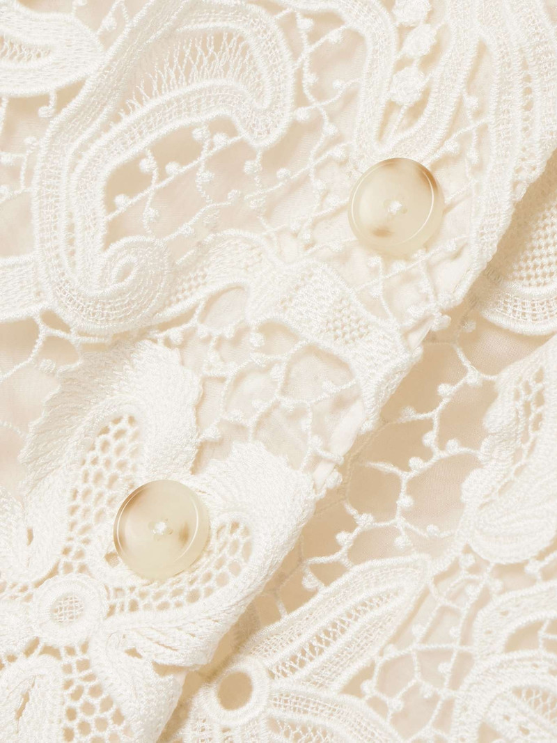 Caris cropped guipure lace jacket Cream 5