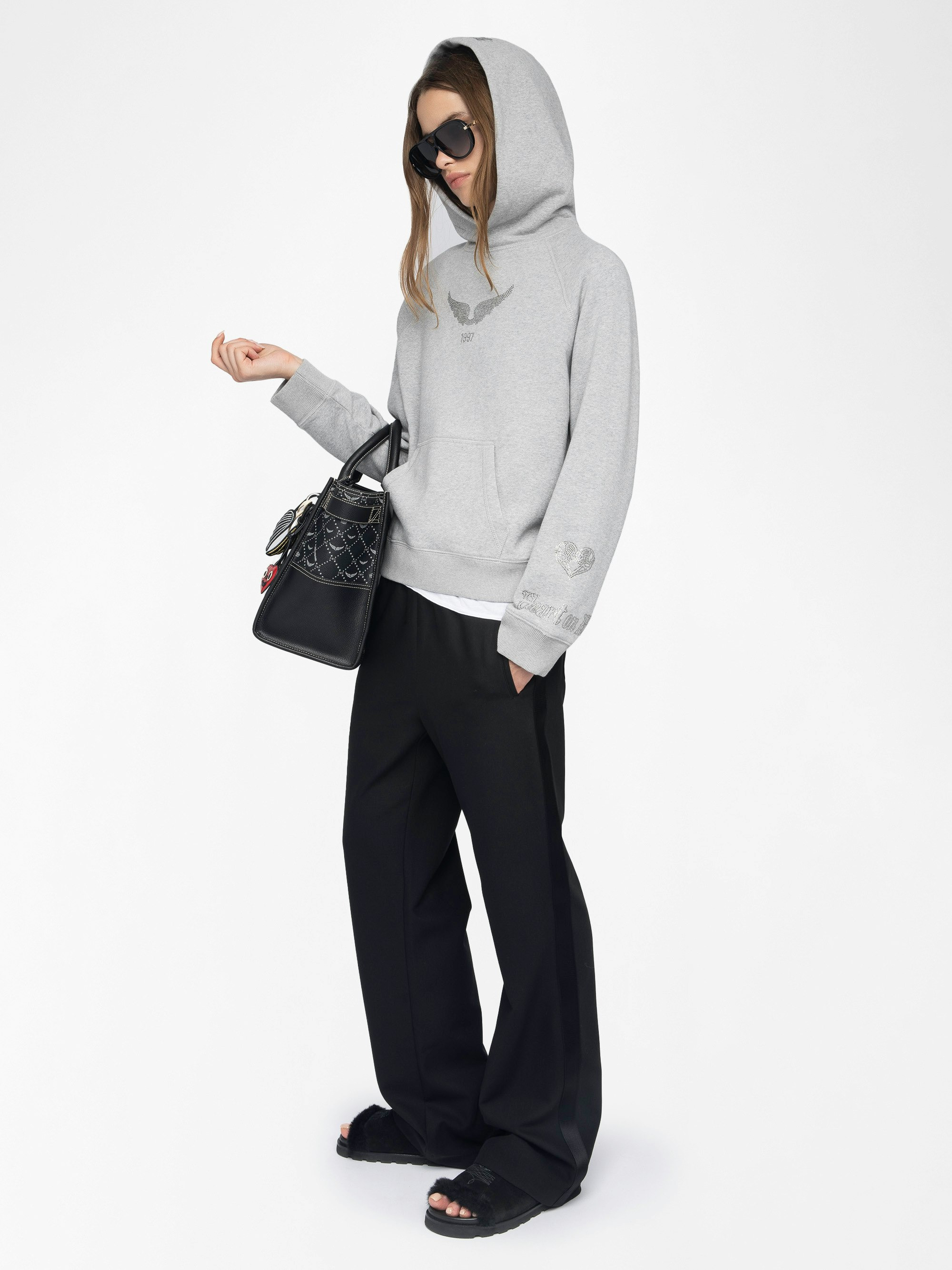 Georgy Grey Women's Rhinestone Sweatshirt - 6