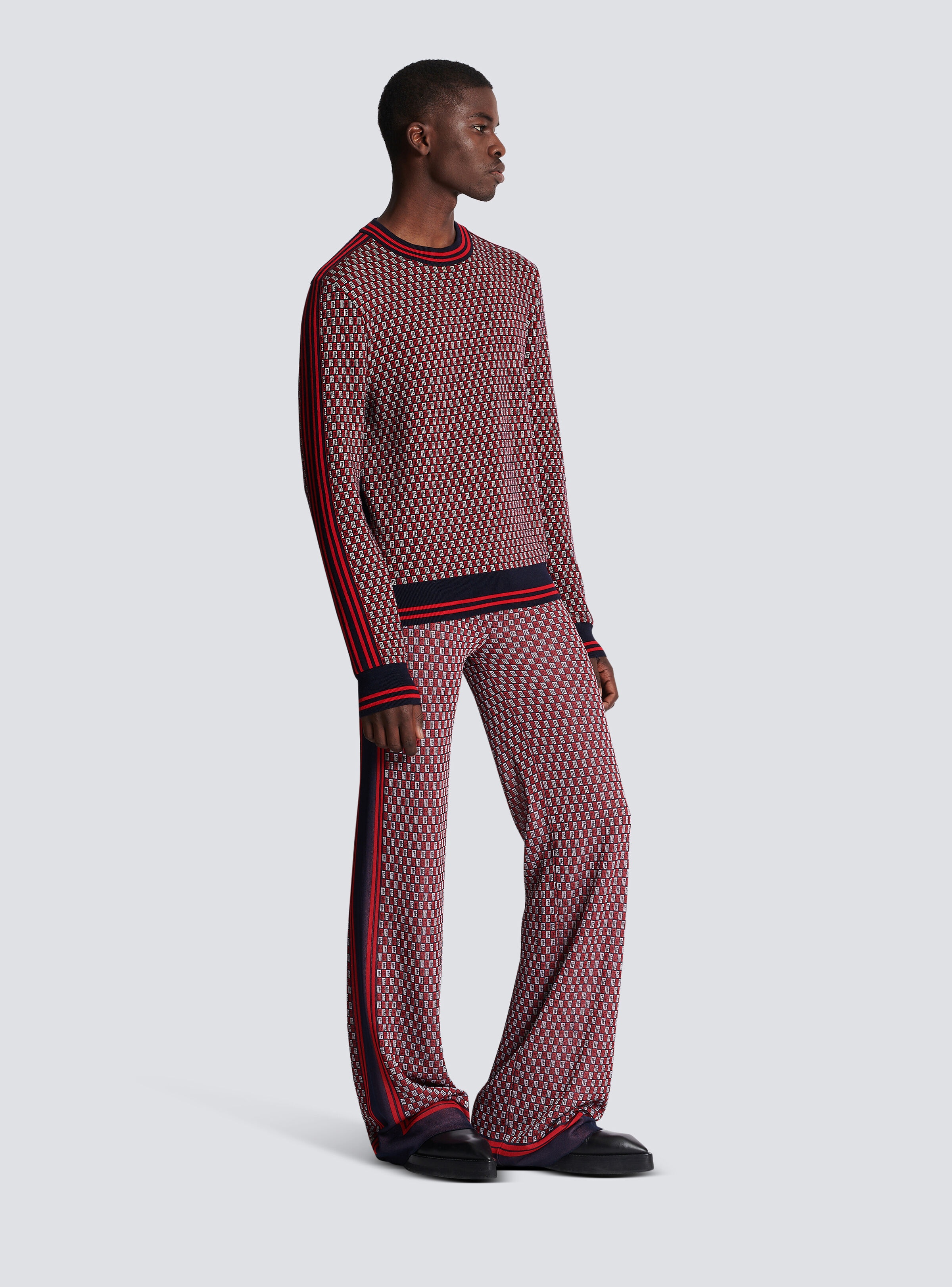 【送料&関税込】Balmain Monogrammed Jacquard Knit Sweater Balmain Sweater with Monogram | Men's Clothing | Vitkac