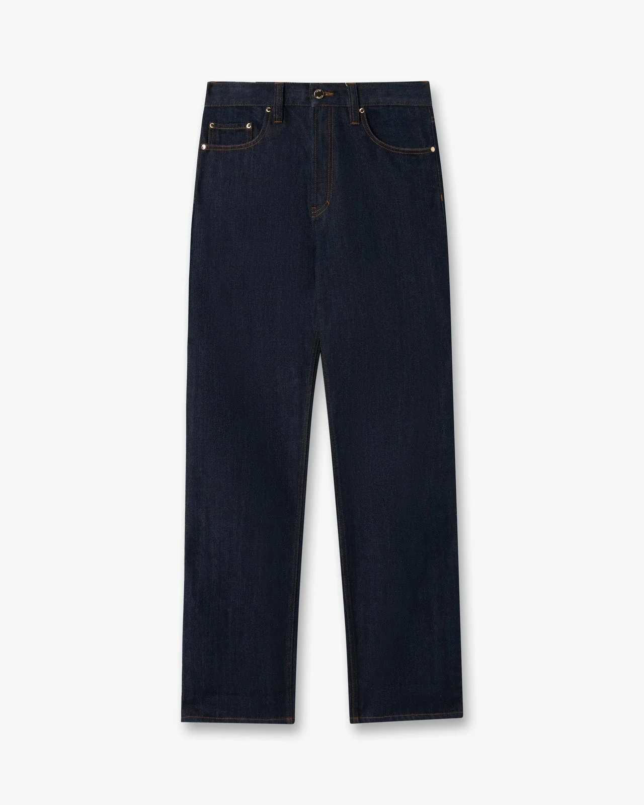 Indigo Raw Denim Straight Leg Jeans - 1